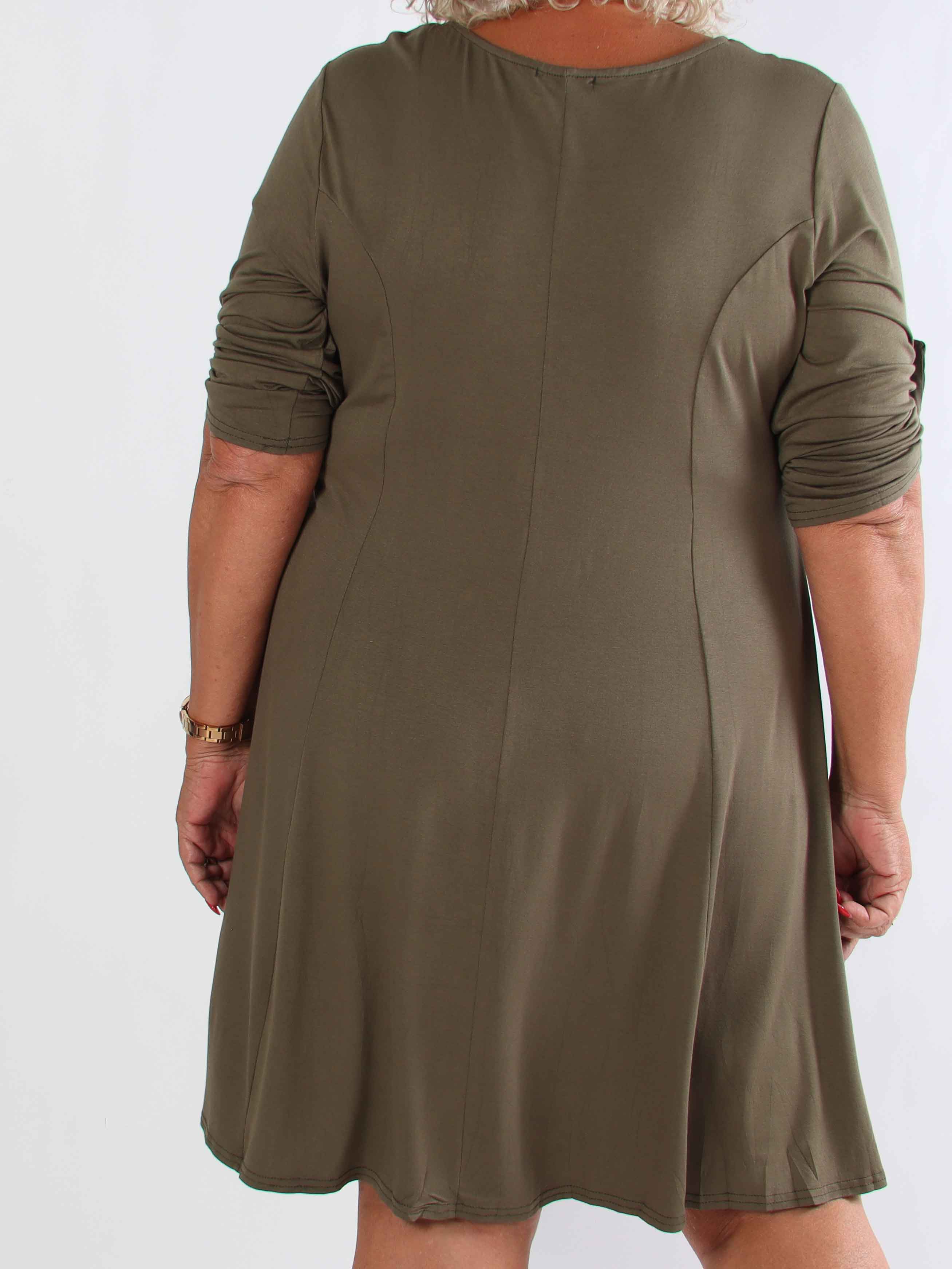 Marlene Plain - Ensfarvet kjole i viskose med a-facon