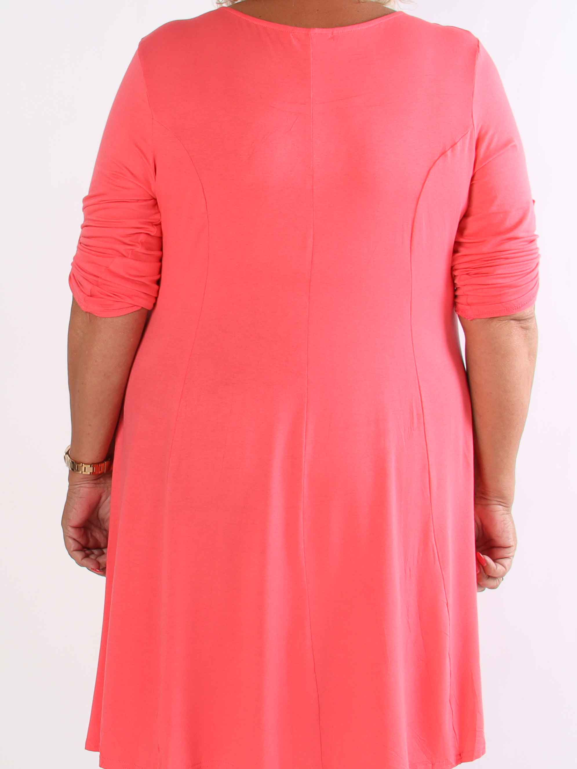 Marlene Plain - Ensfarvet kjole i viskose med a-facon