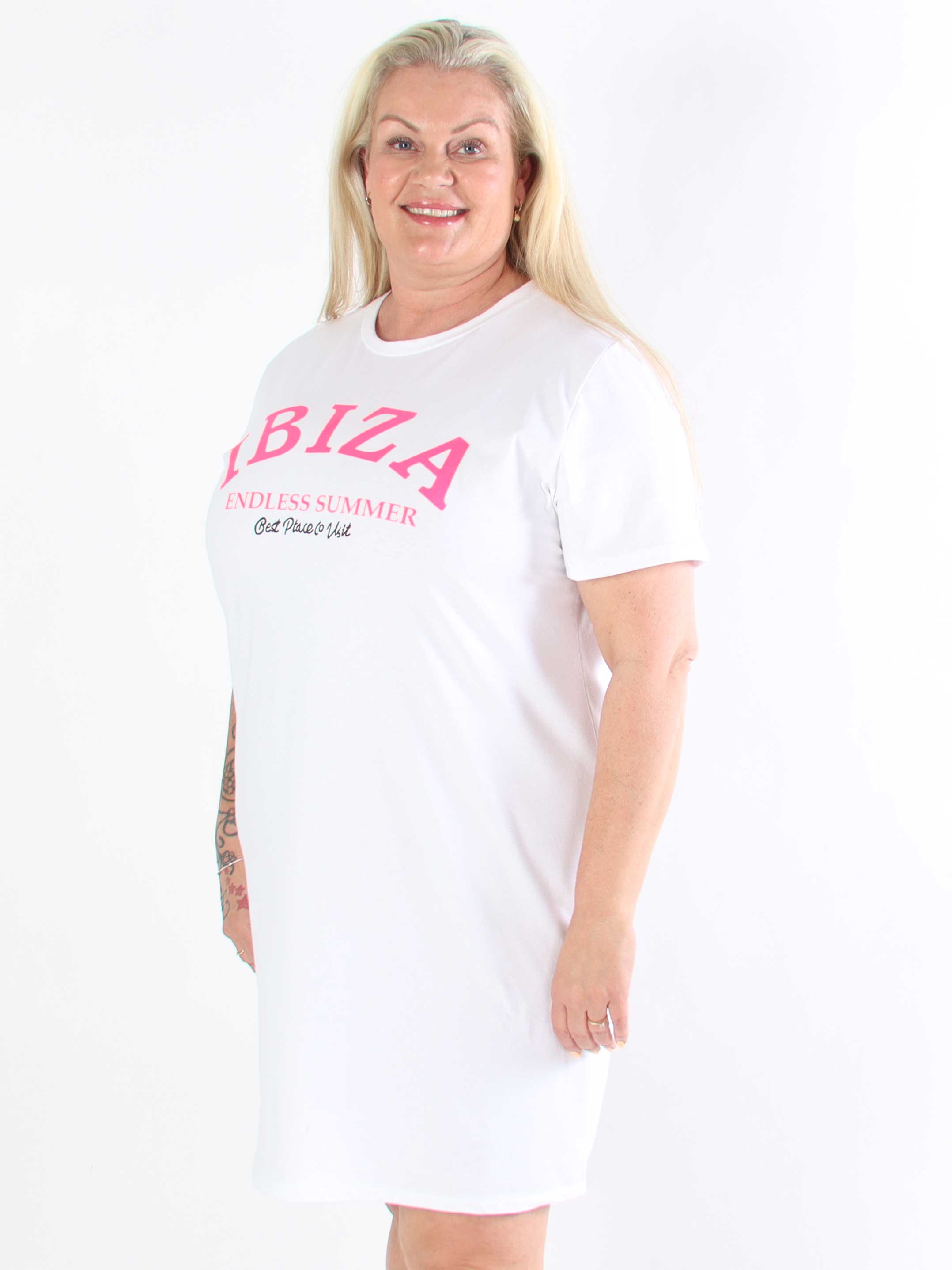 Matilda - T-shirt kjole i bomuld med Ibiza stående