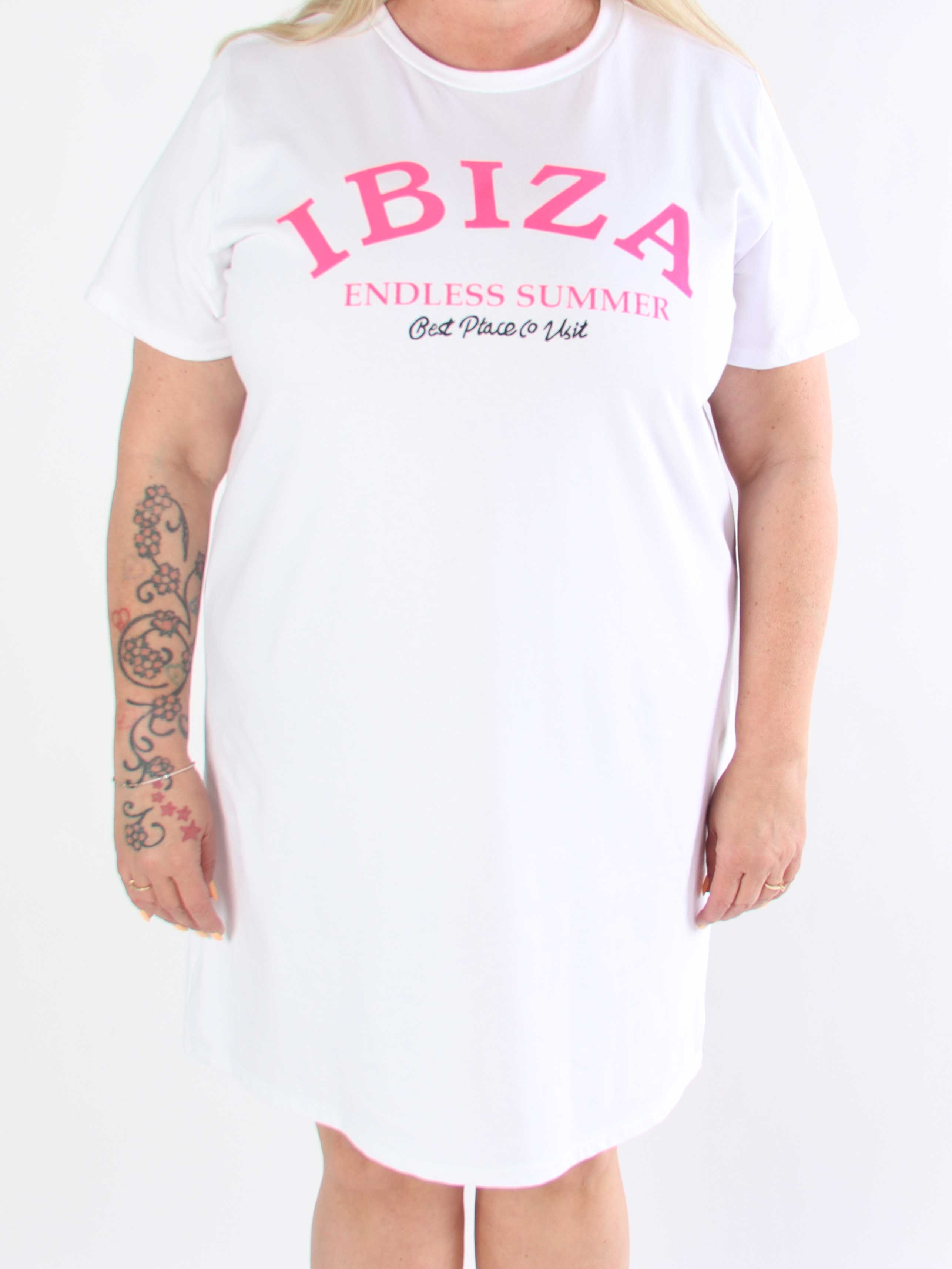 Matilda - T-shirt kjole i bomuld med Ibiza stående