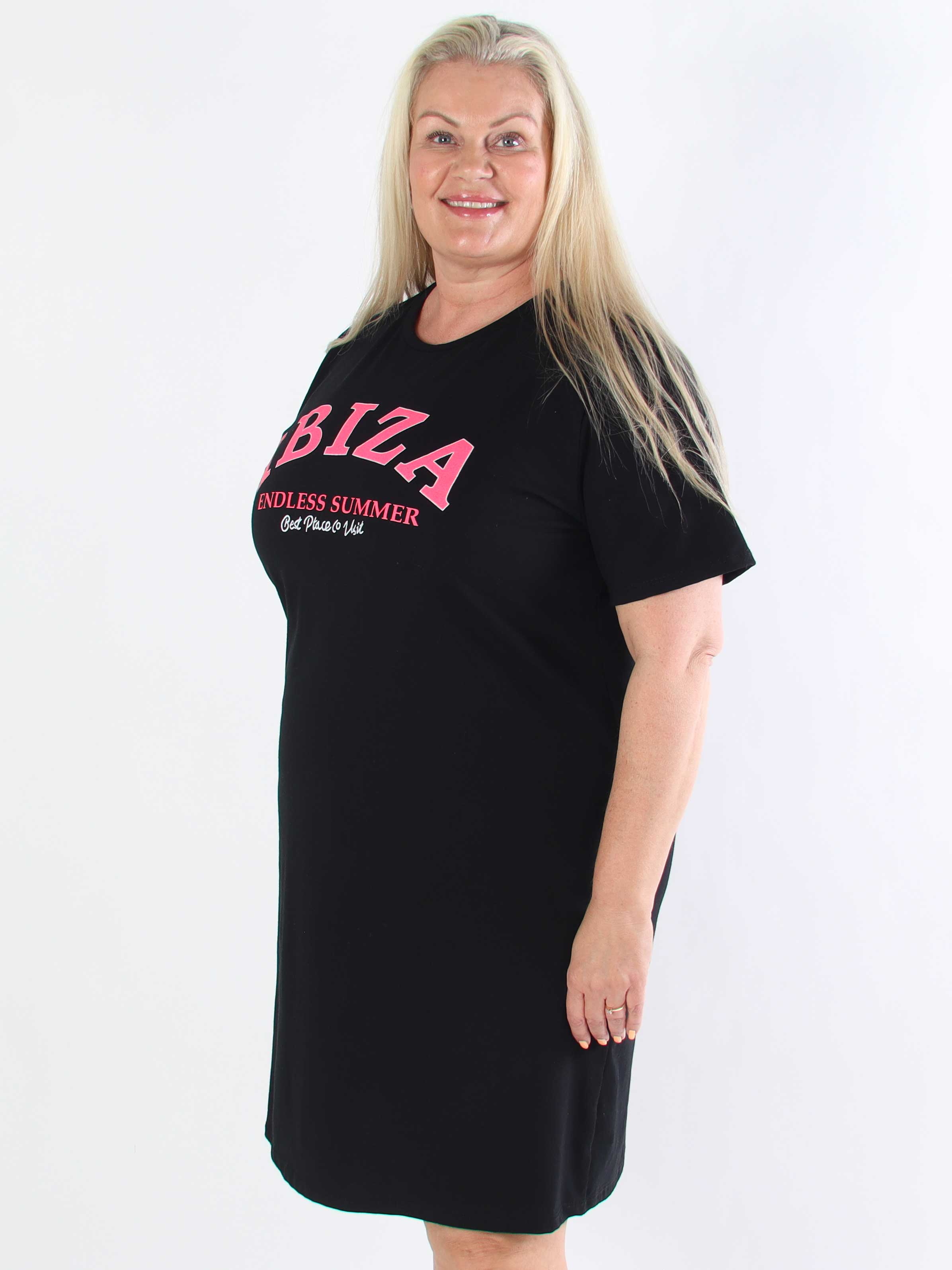 Matilda - T-shirt kjole i bomuld med Ibiza stående