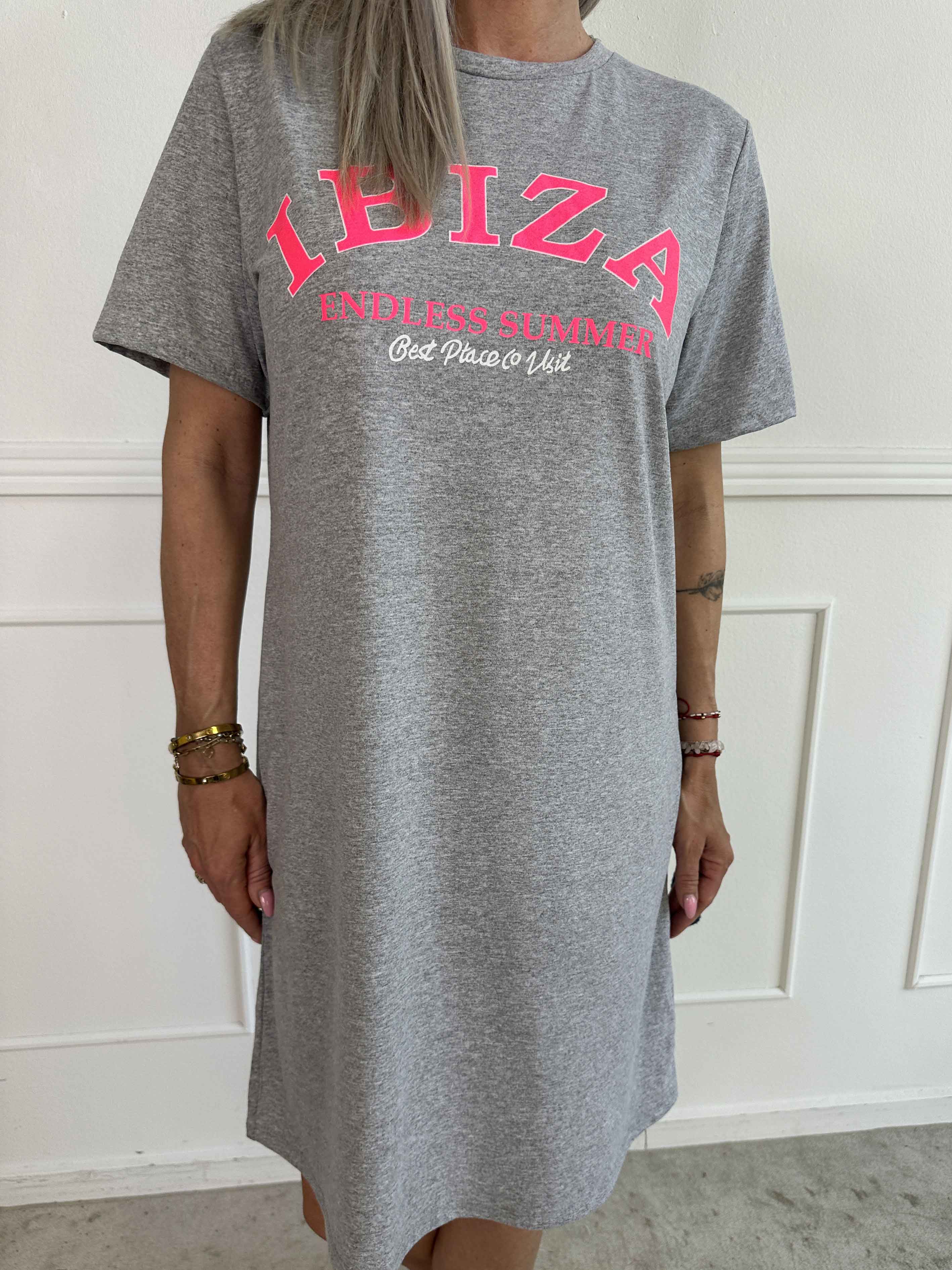 Matilda - T-shirt kjole i bomuld med Ibiza stående