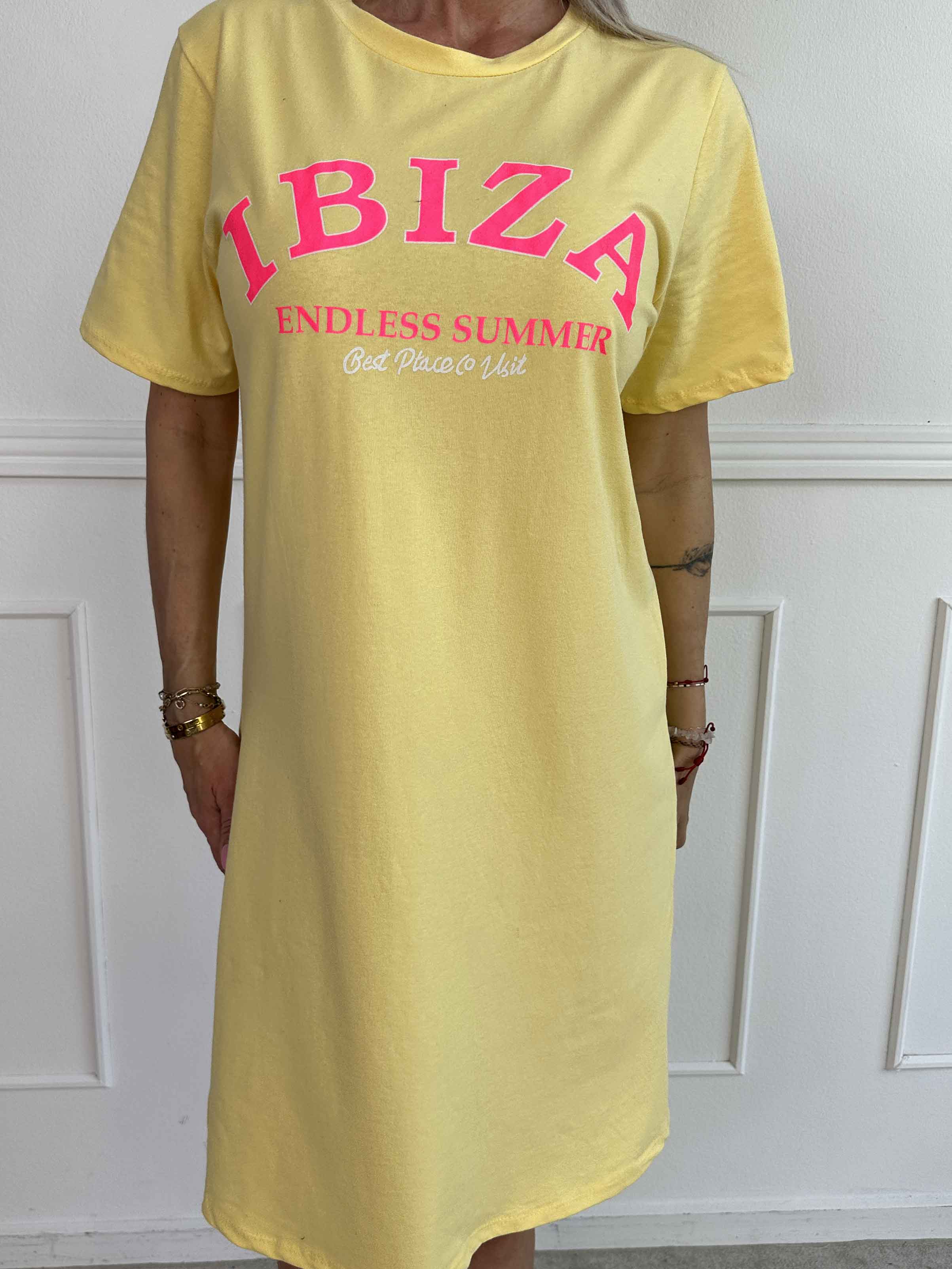 Matilda - T-shirt kjole i bomuld med Ibiza stående