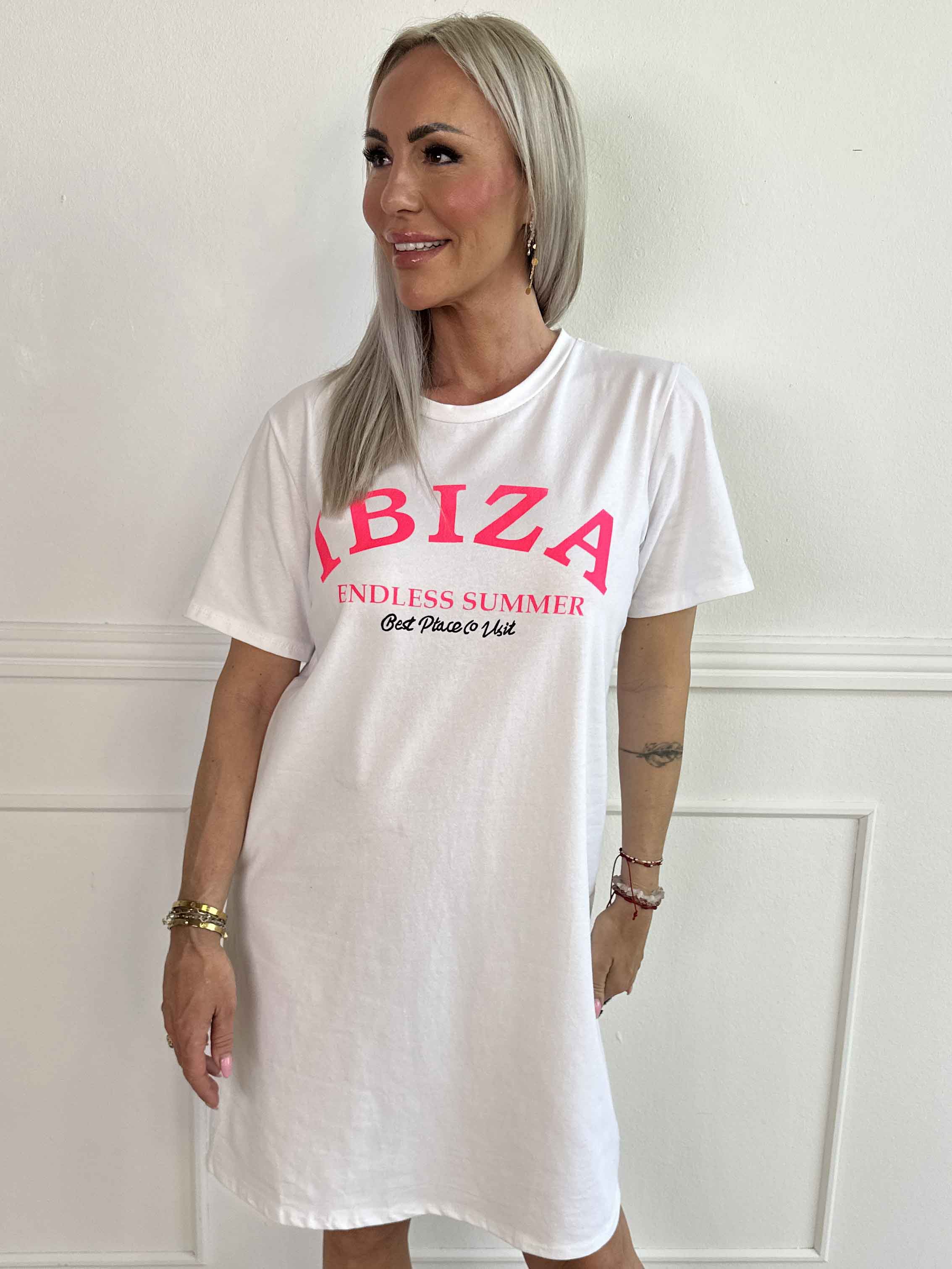 Matilda - T-shirt kjole i bomuld med Ibiza stående