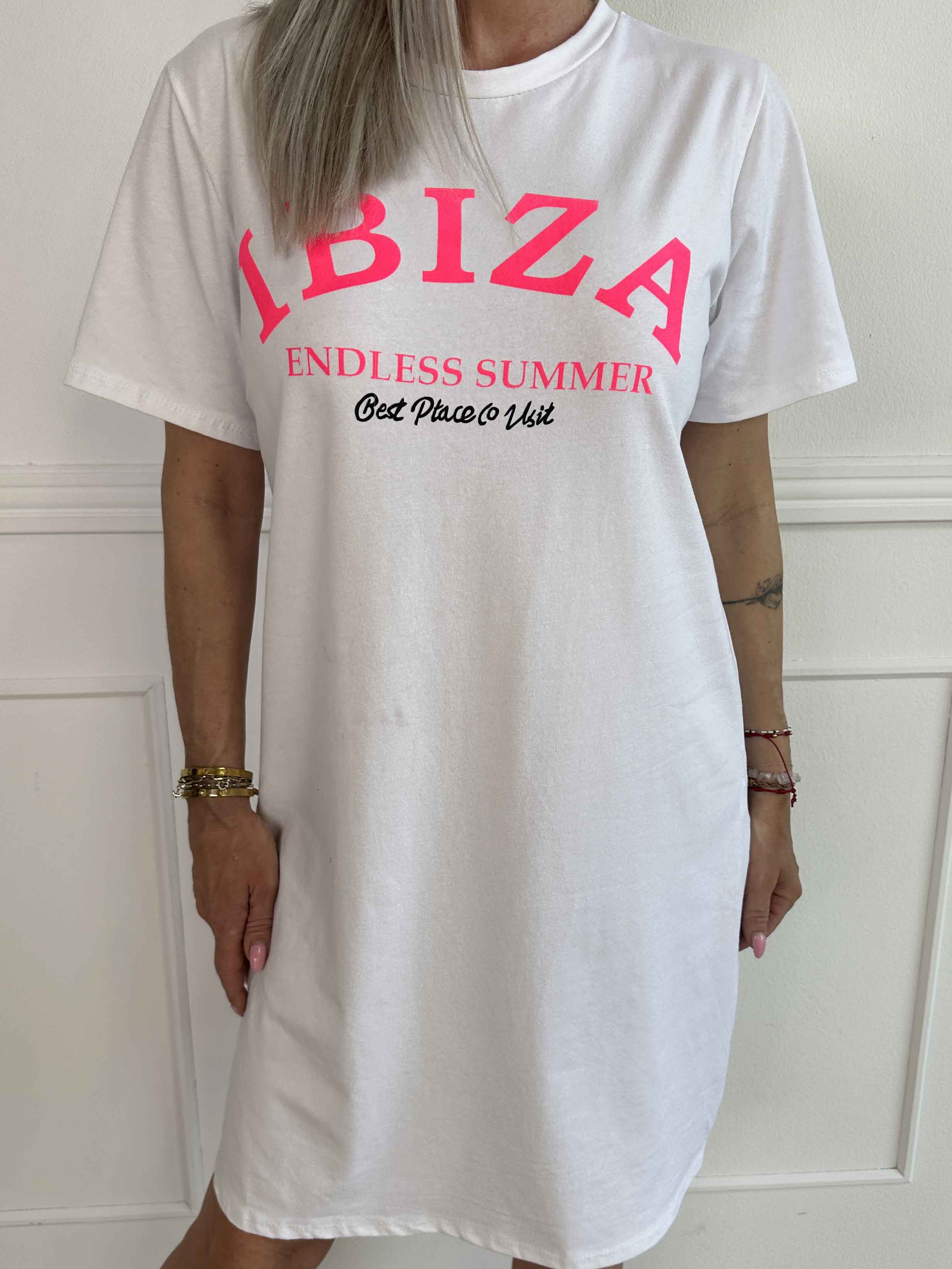 Matilda - T-shirt kjole i bomuld med Ibiza stående