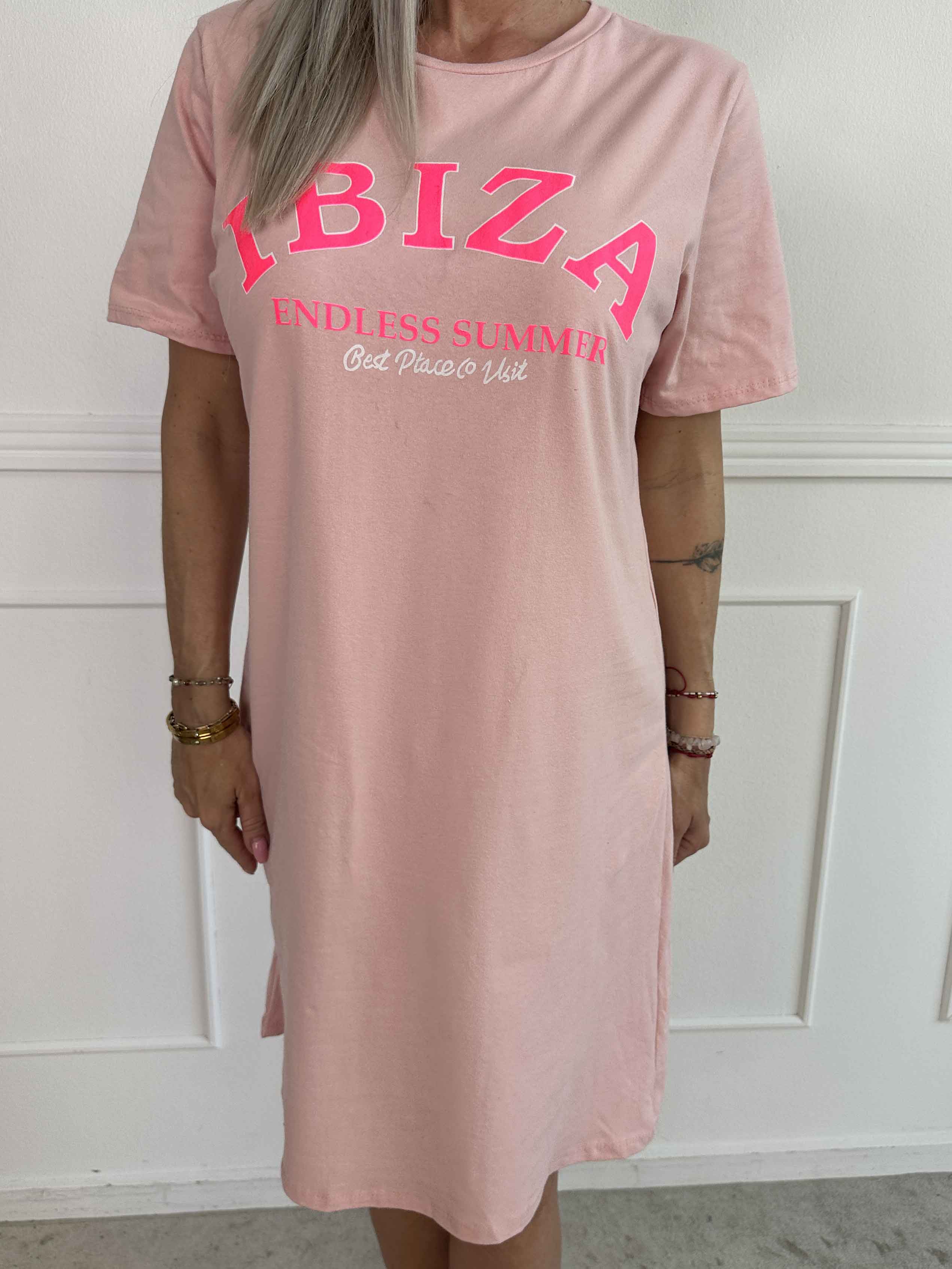 Matilda - T-shirt kjole i bomuld med Ibiza stående