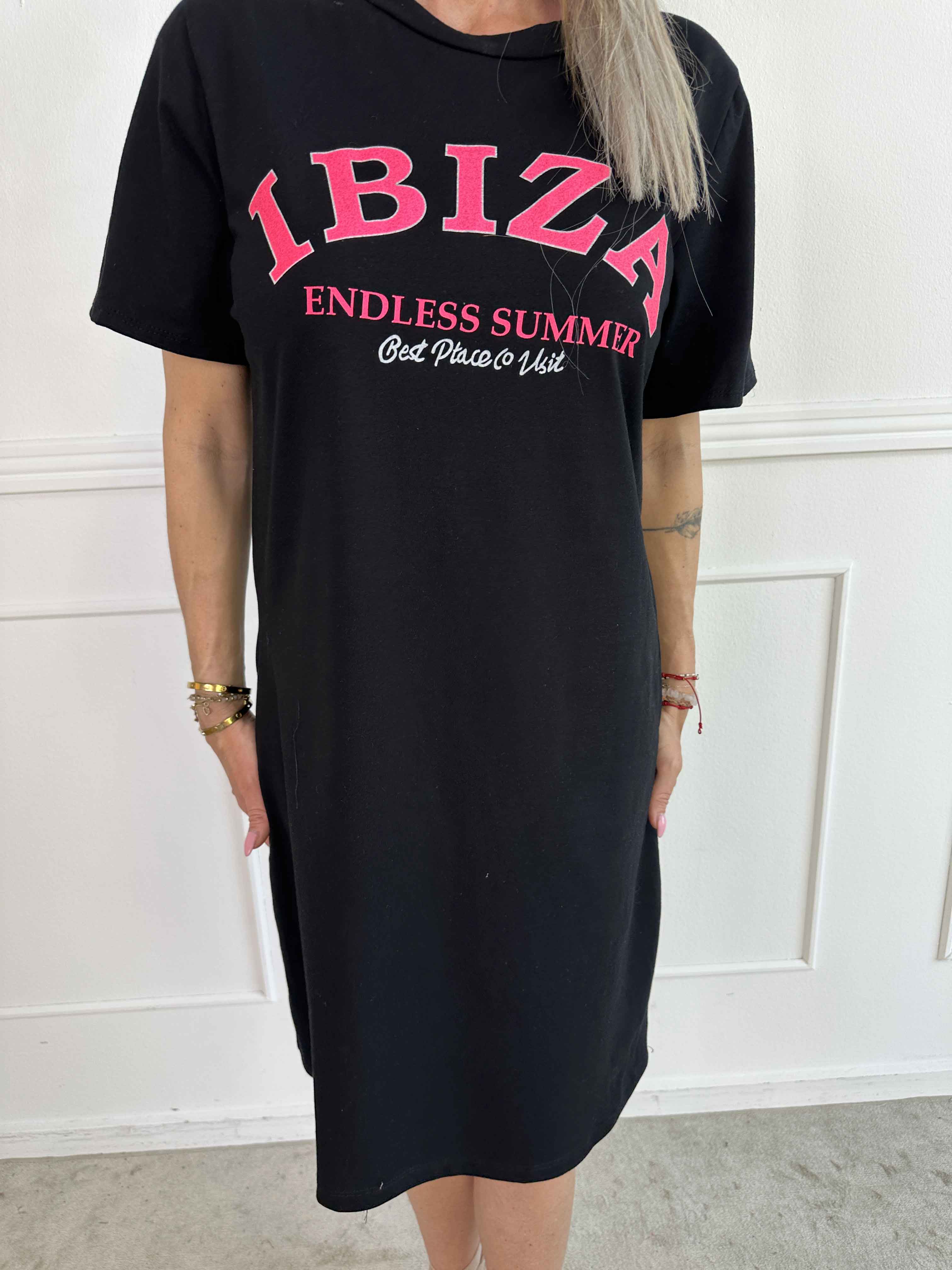 Matilda - T-shirt kjole i bomuld med Ibiza stående