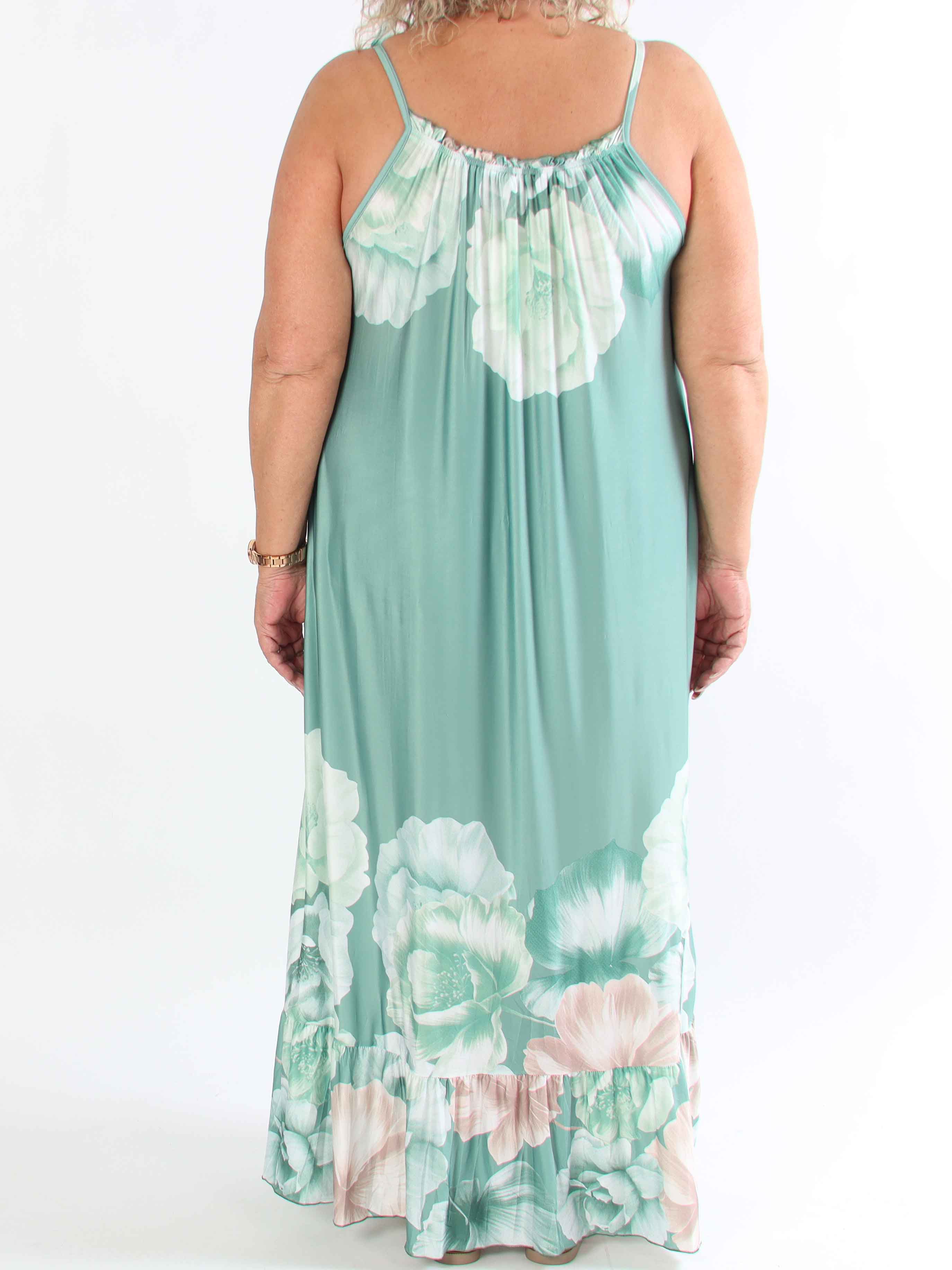 Maya - Elastisk plus size sommerkjole med blomster