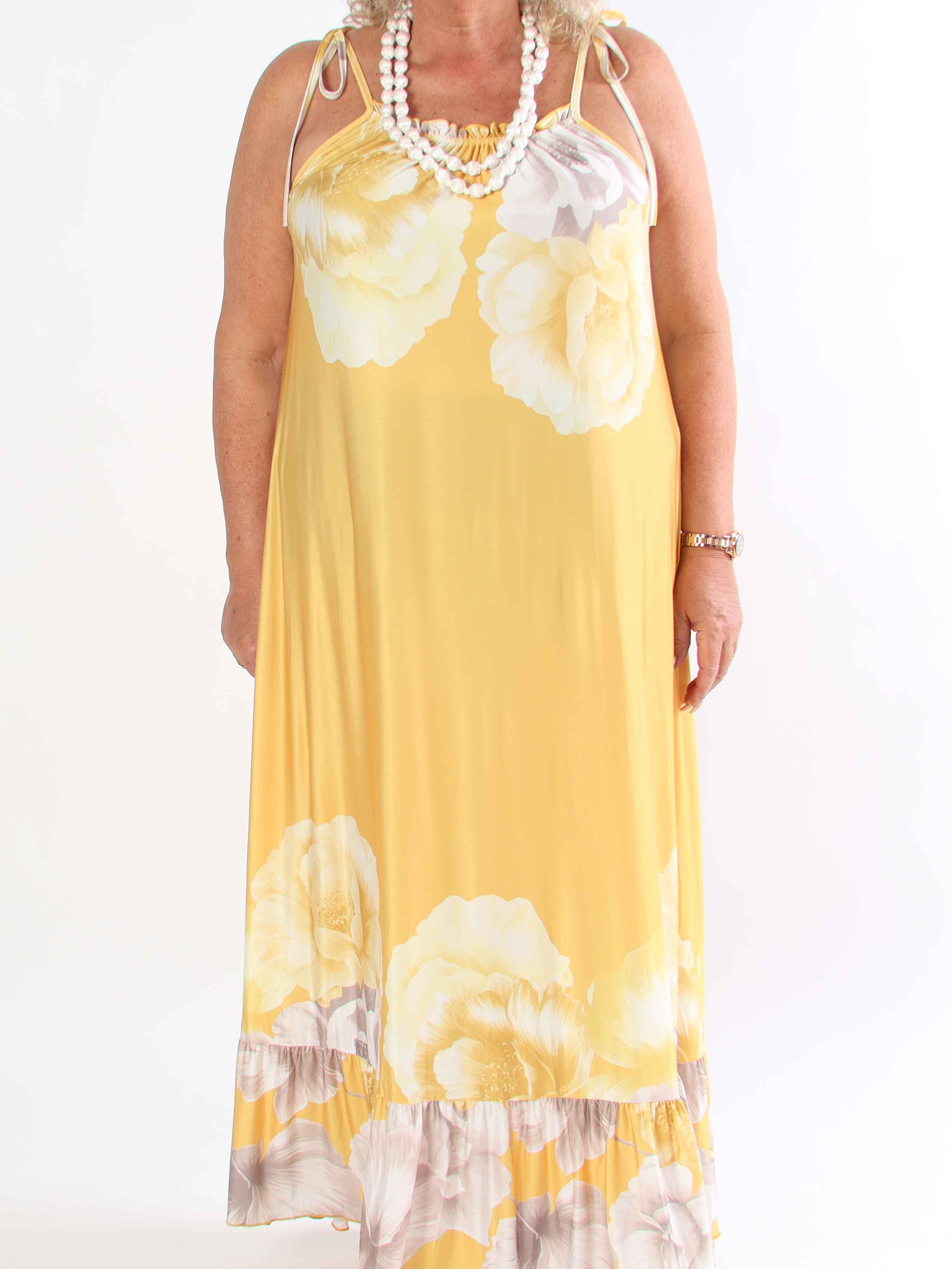 Maya - Elastisk plus size sommerkjole med blomster