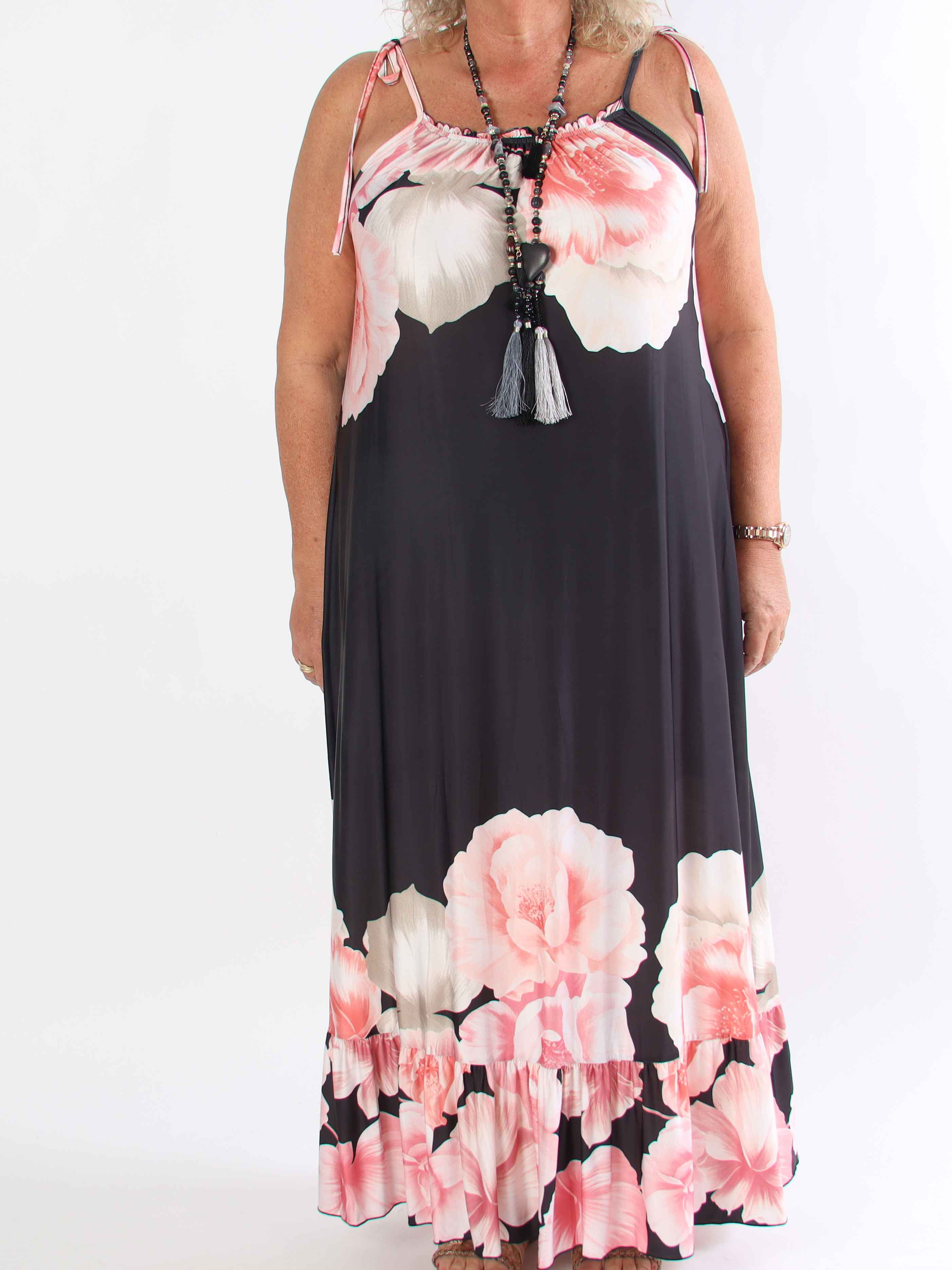 Maya - Elastisk plus size sommerkjole med blomster