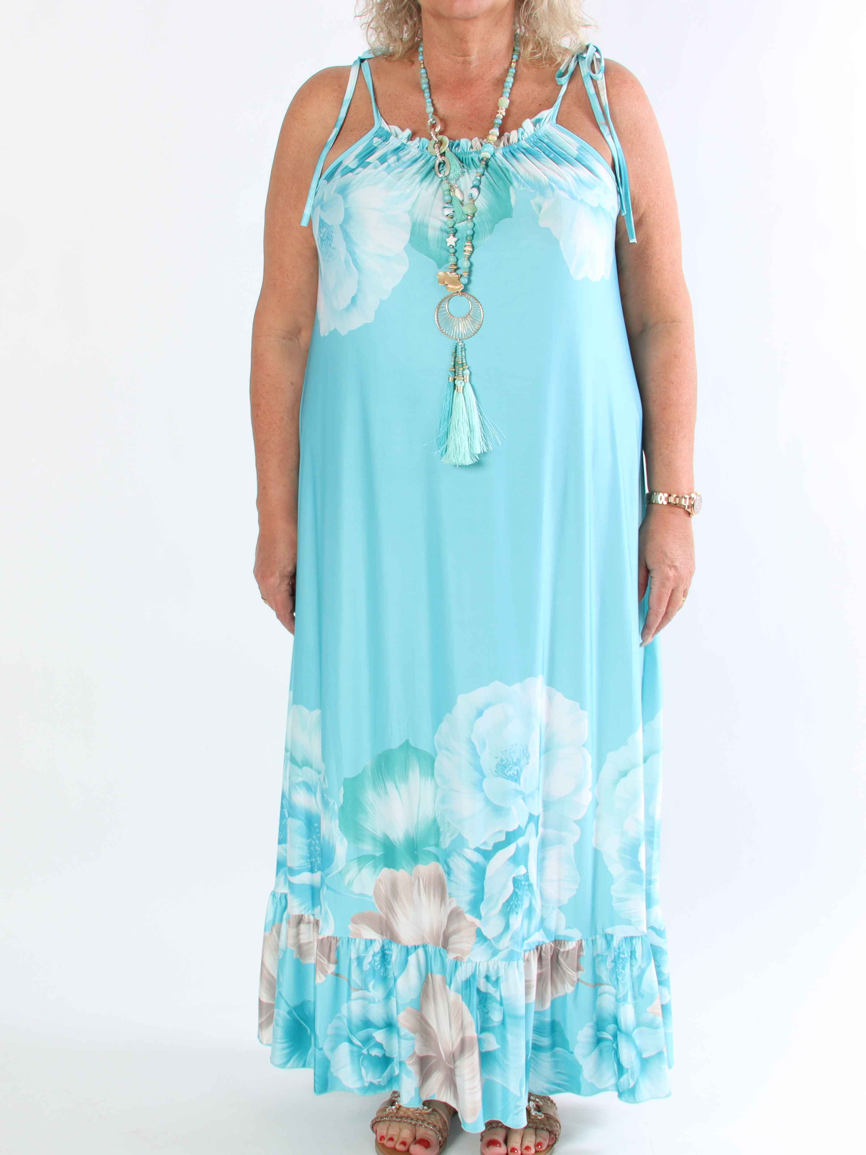 Maya - Elastisk plus size sommerkjole med blomster