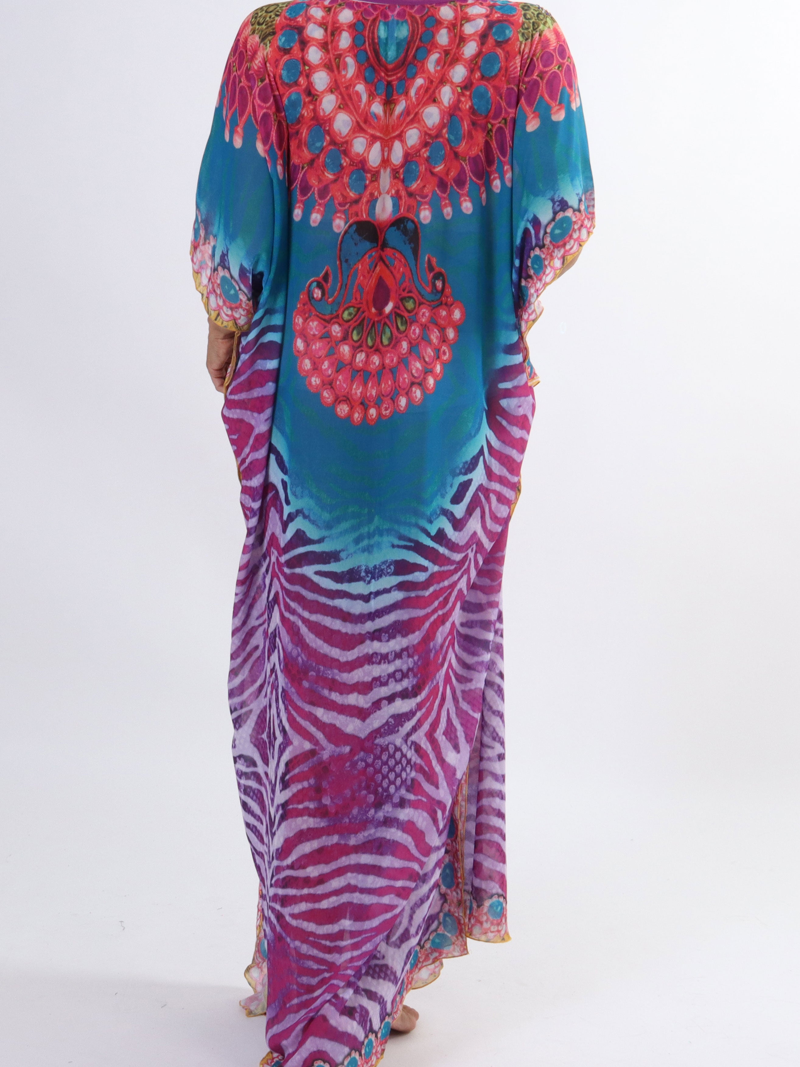 Mellie - Plus size farvet semi-transparent tunika med similisten