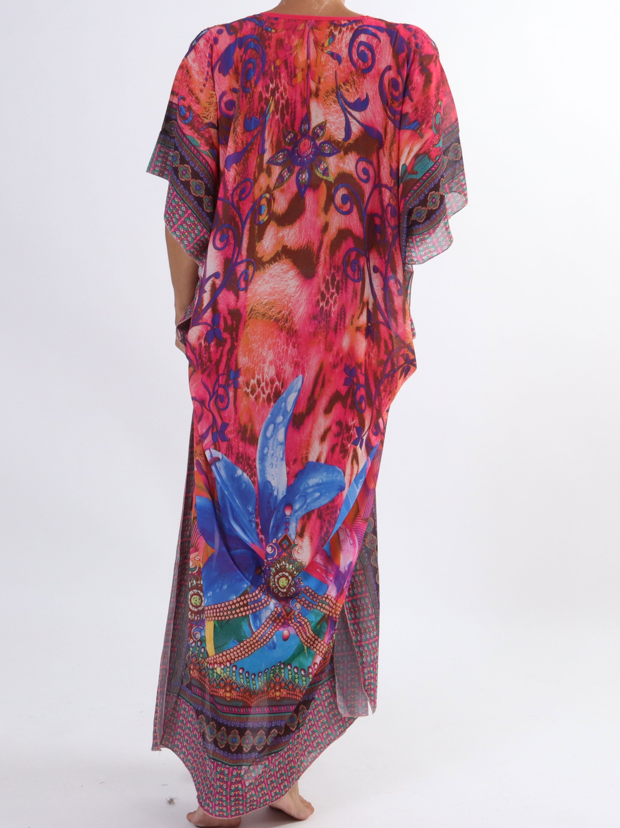 Mellie - Plus size farvet semi-transparent tunika med similisten