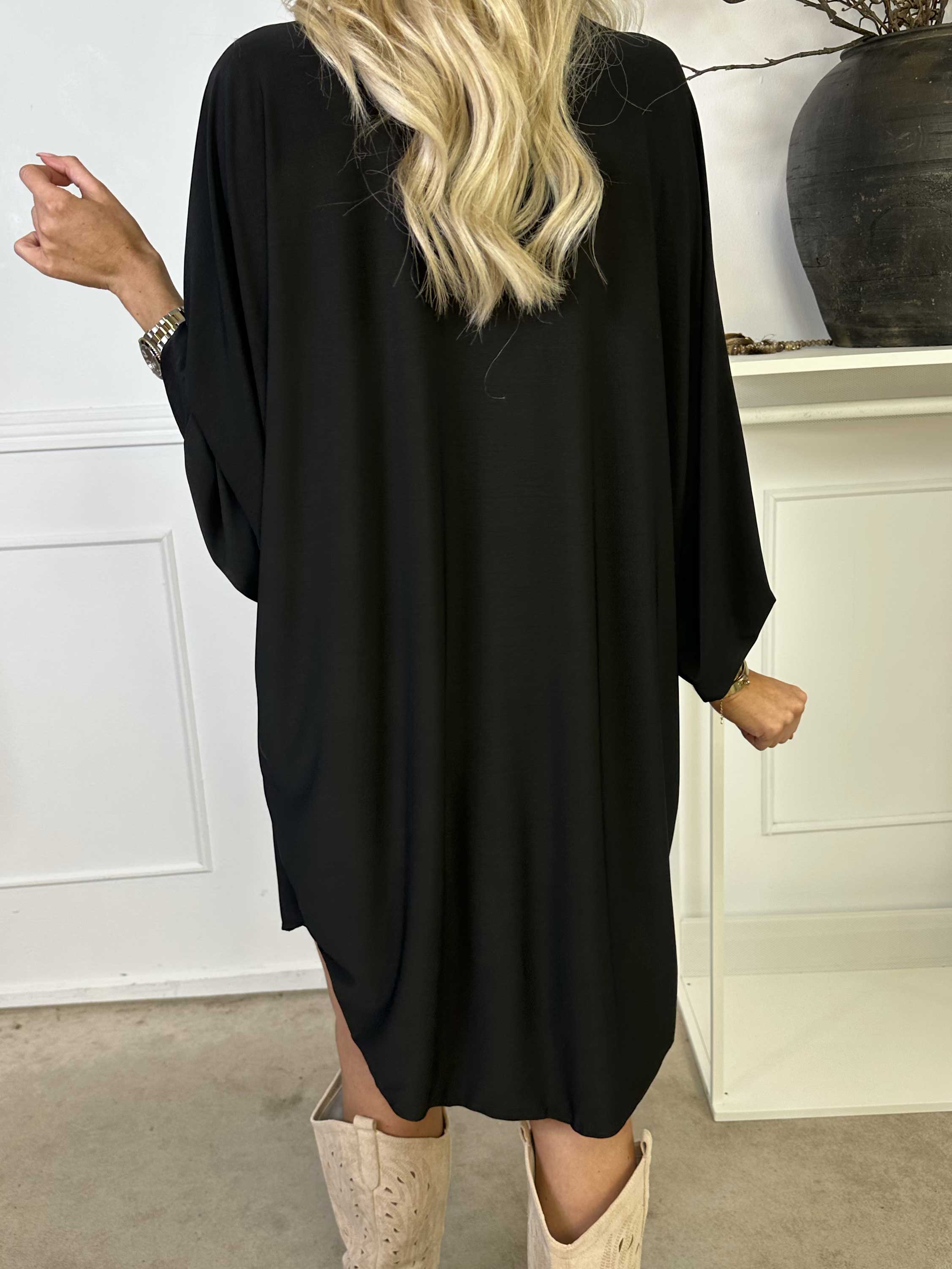 Mia - Plain elastisk skjortekjole