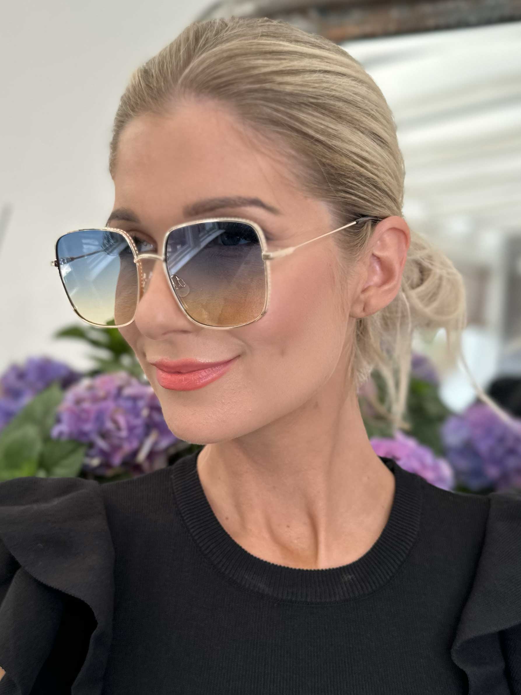 Miami - Firkantede solbriller med stål stel