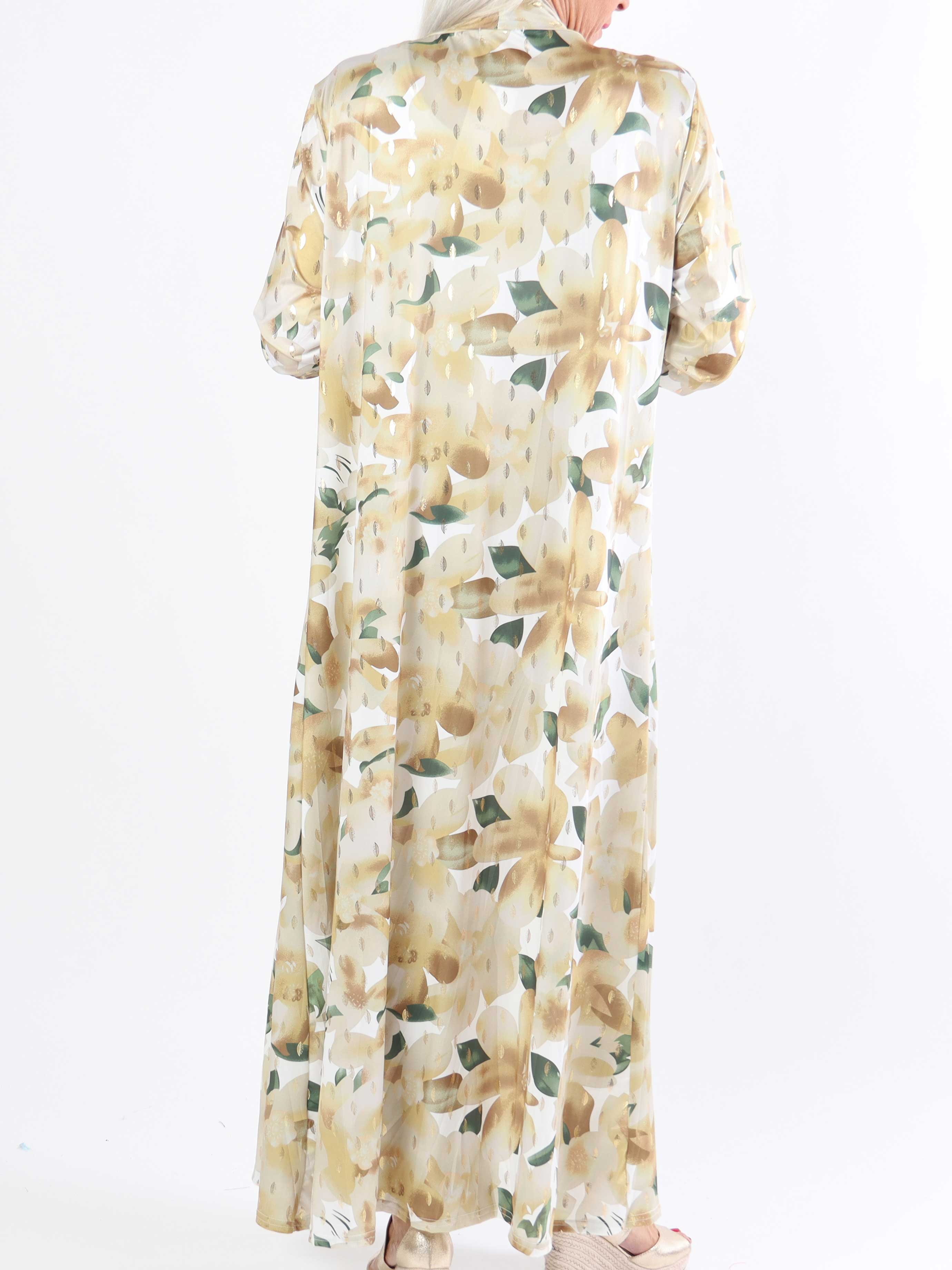 Mikkala Sweet Flower - Elastisk plus size cardigan med print