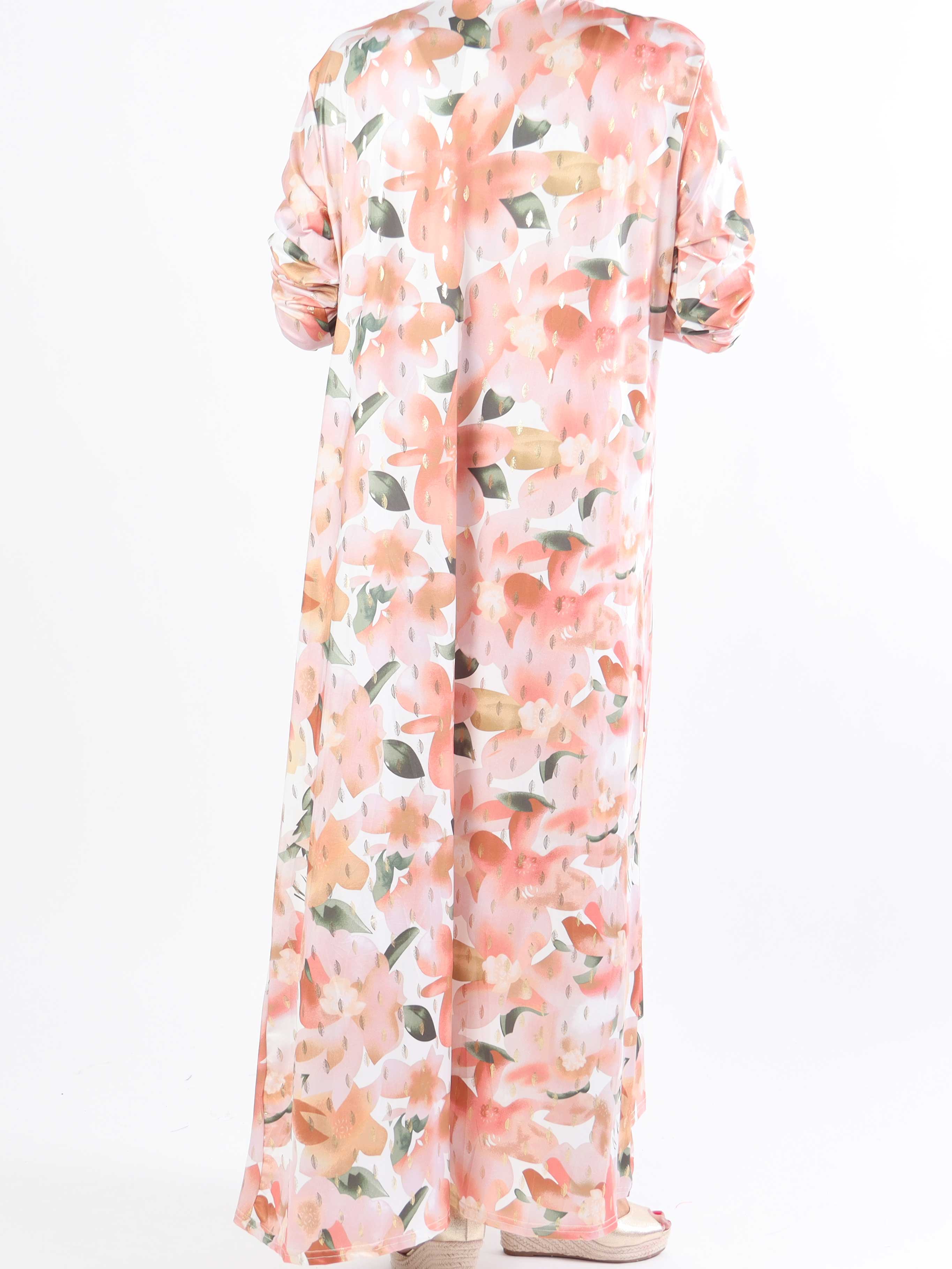 Mikkala Sweet Flower - Elastisk plus size cardigan med print