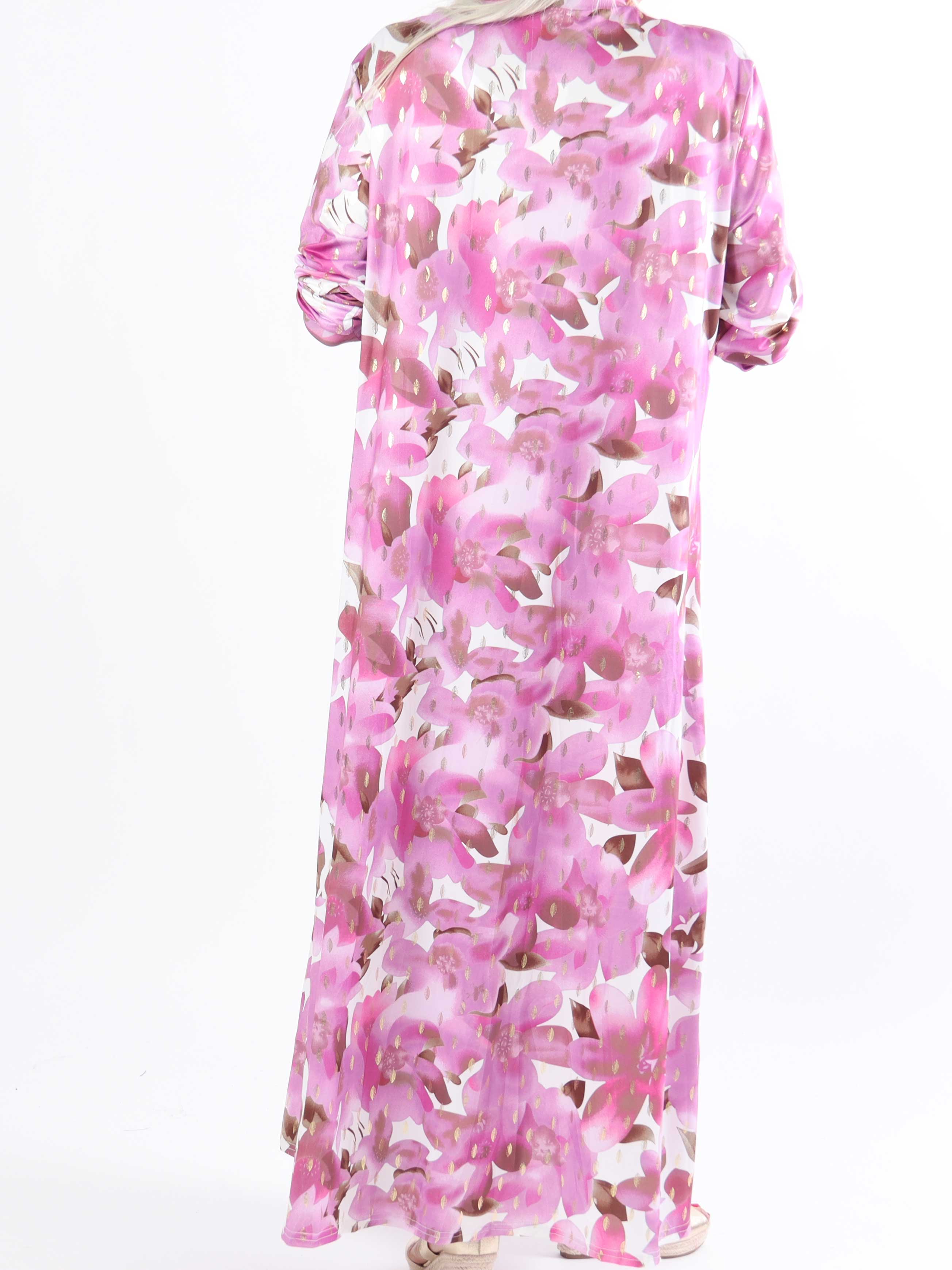 Mikkala Sweet Flower - Elastisk plus size cardigan med print