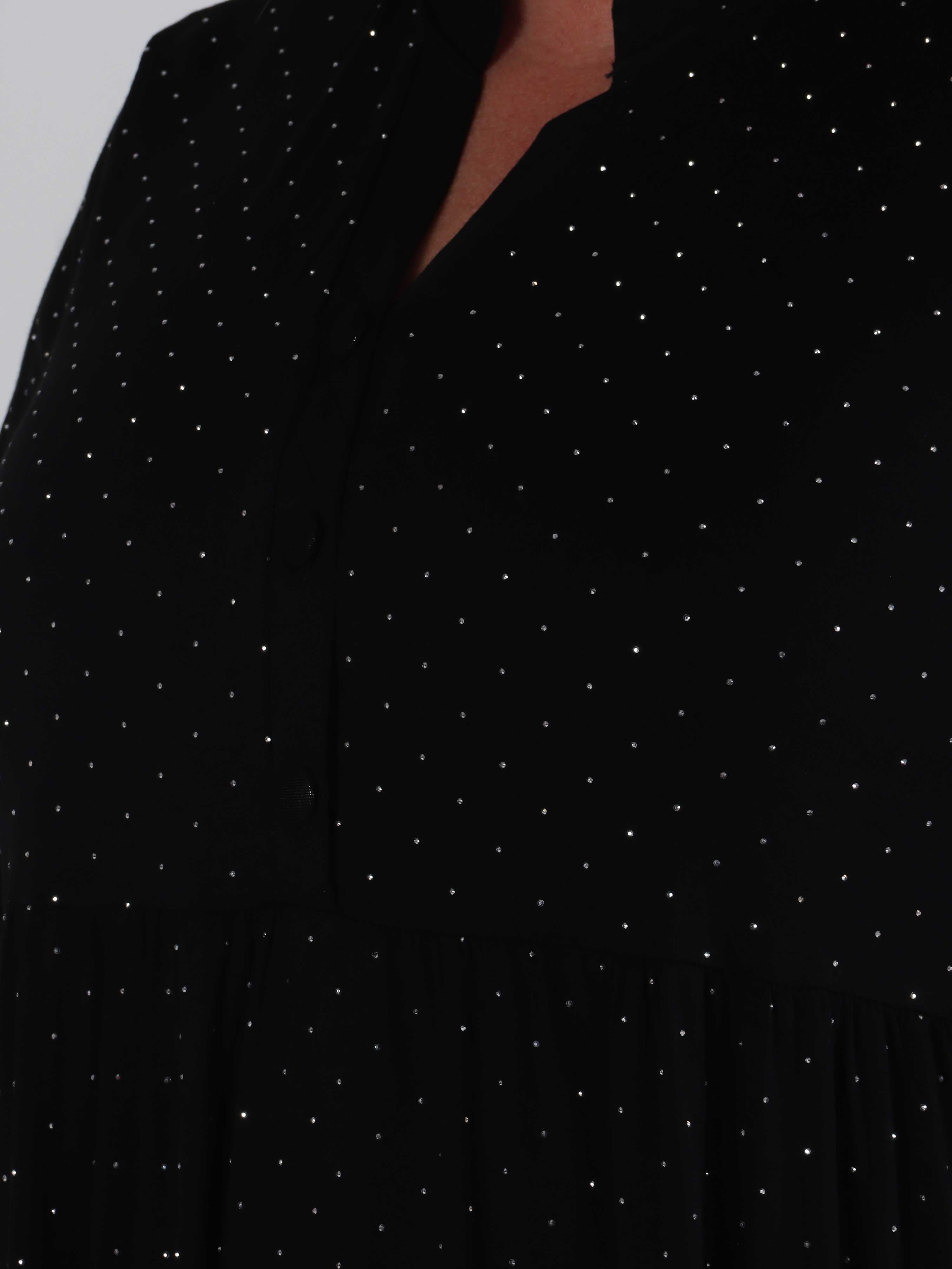 Milano Crystal Midi - Plus size kjole i viskose med similisten