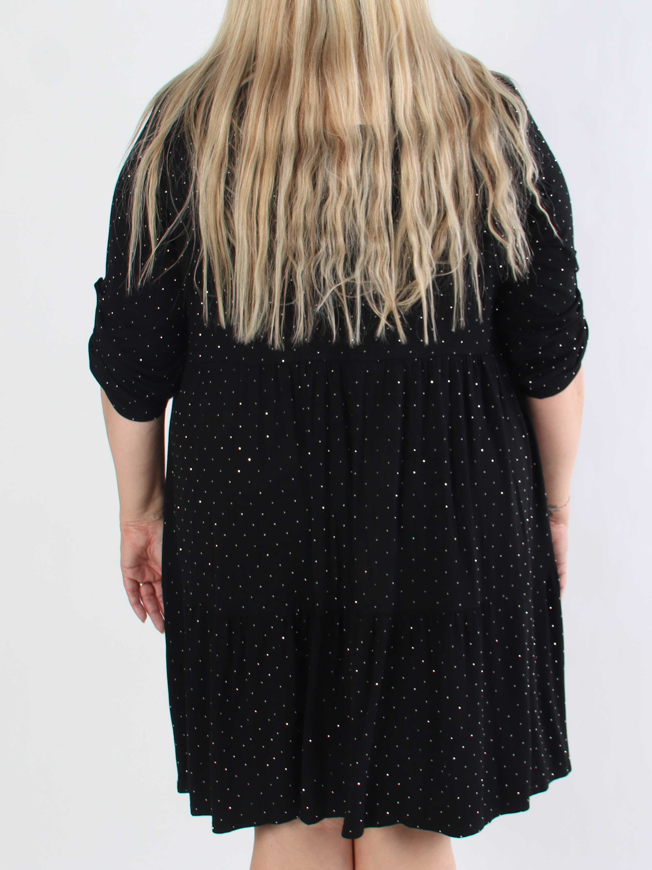 Milano Crystal Midi - Plus size kjole i viskose med similisten