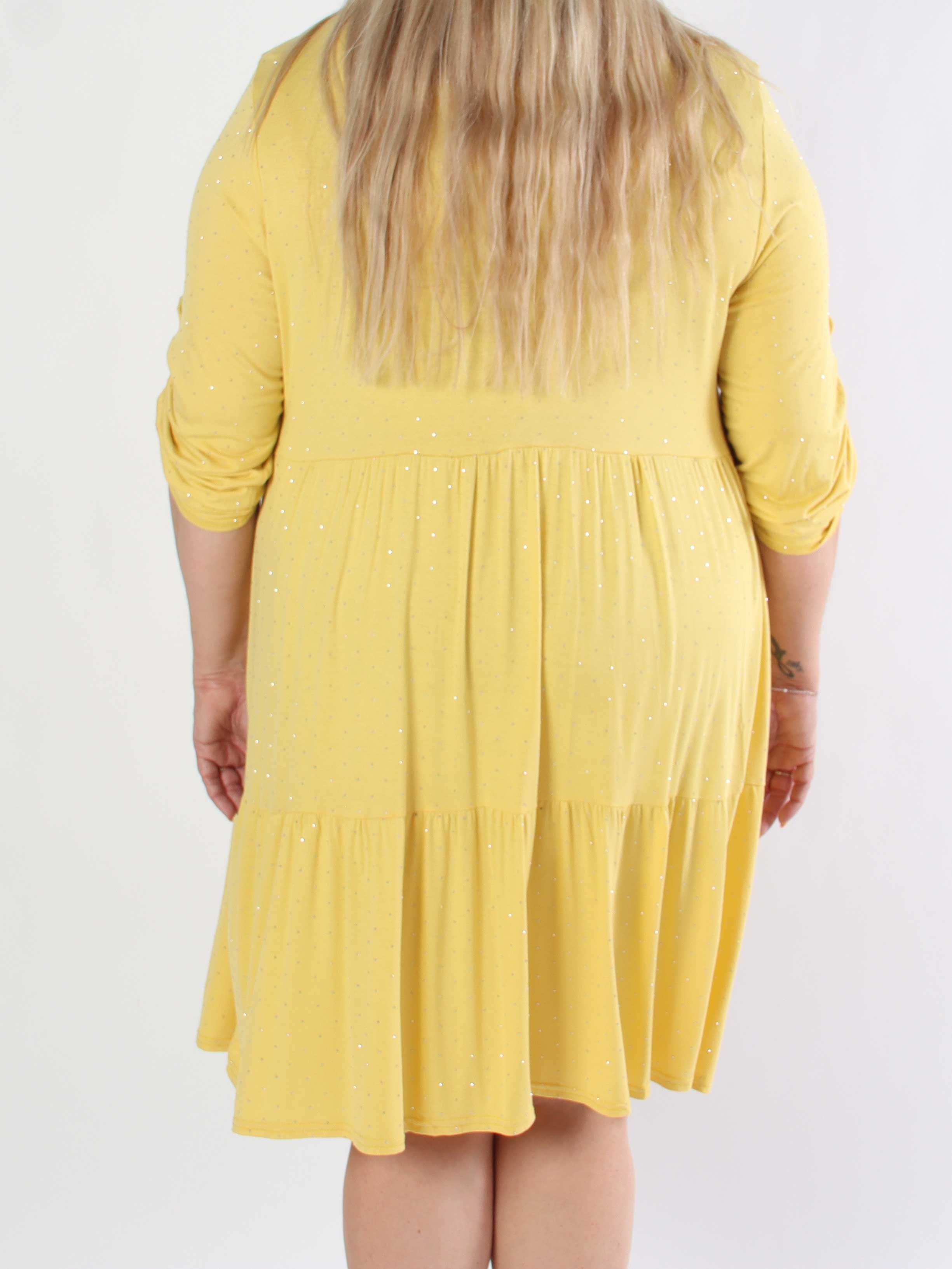 Milano Crystal Midi - Plus size kjole i viskose med similisten