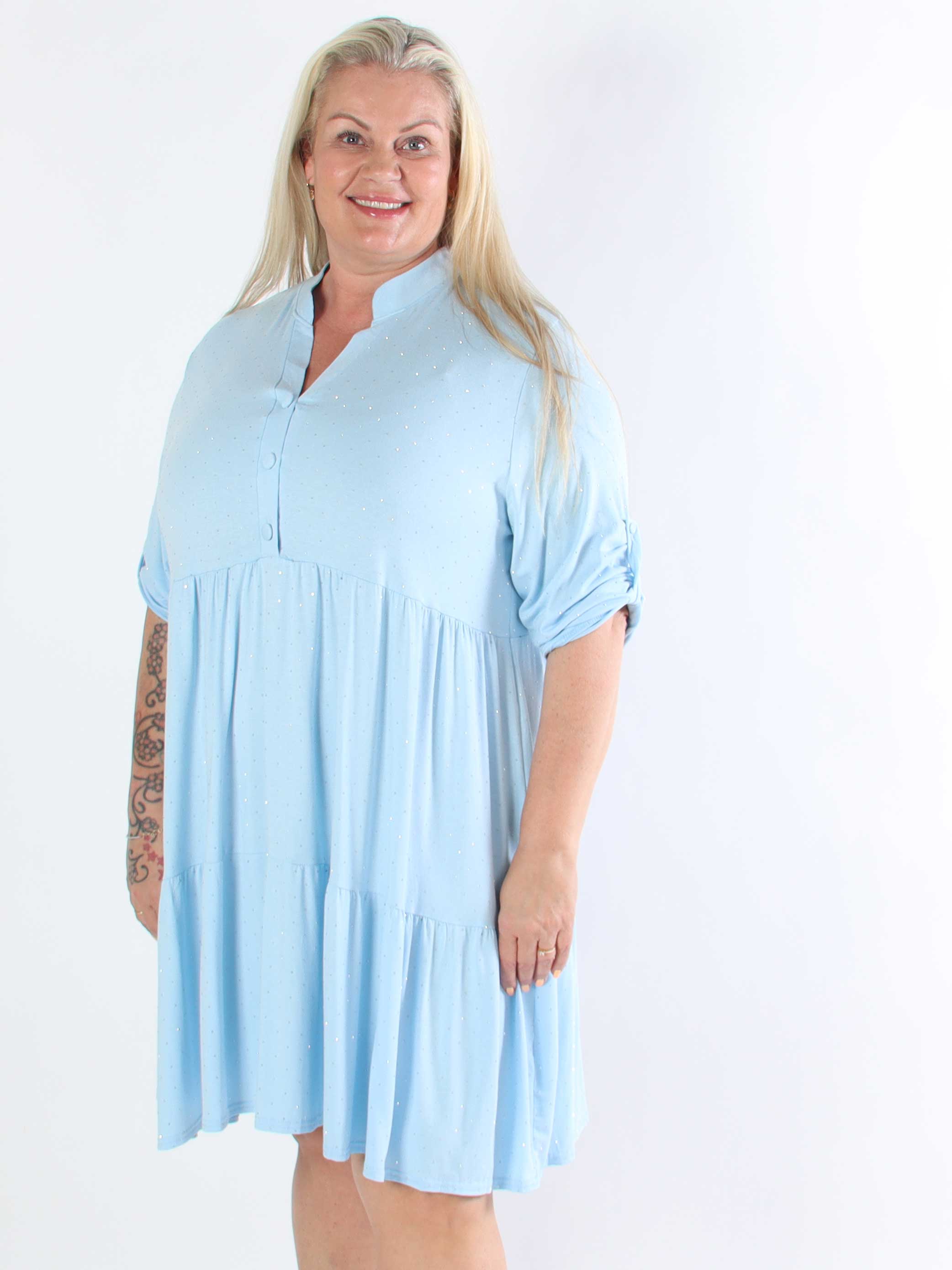 Milano Crystal Midi - Plus size kjole i viskose med similisten