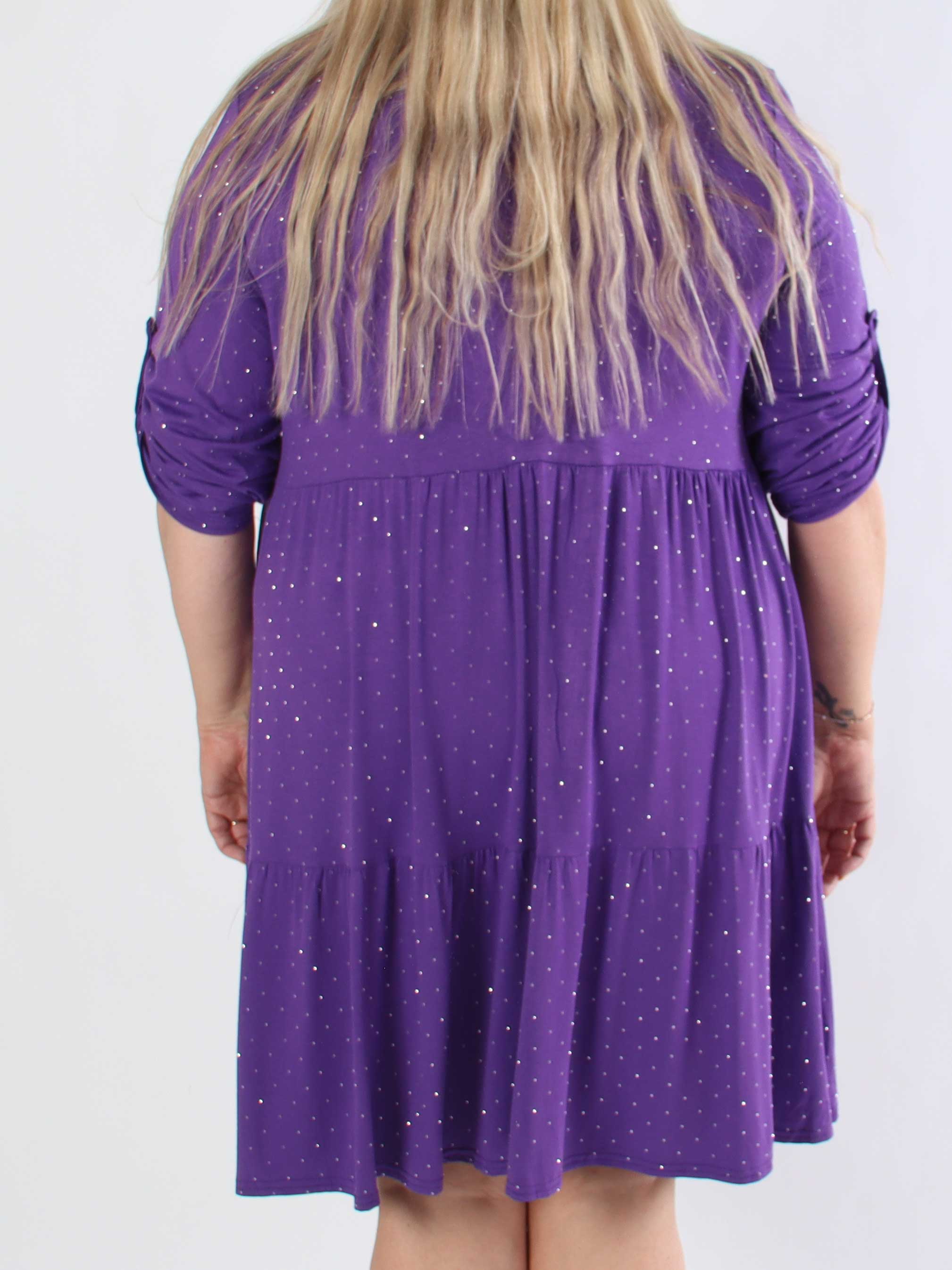 Milano Crystal Midi - Plus size kjole i viskose med similisten