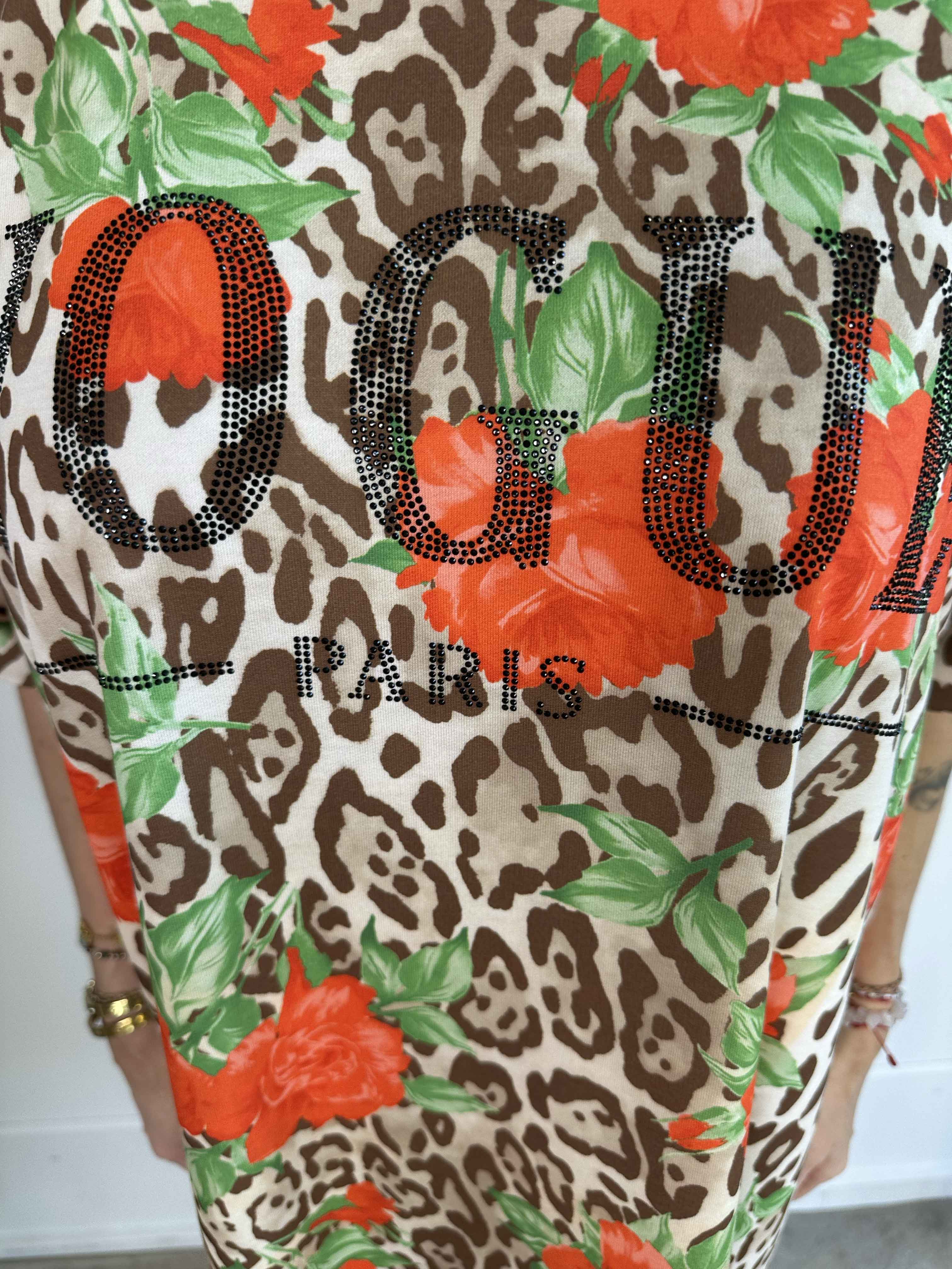 Mintu Leo Dress - Blød t-shirtkjole i bomuld med leopardprint