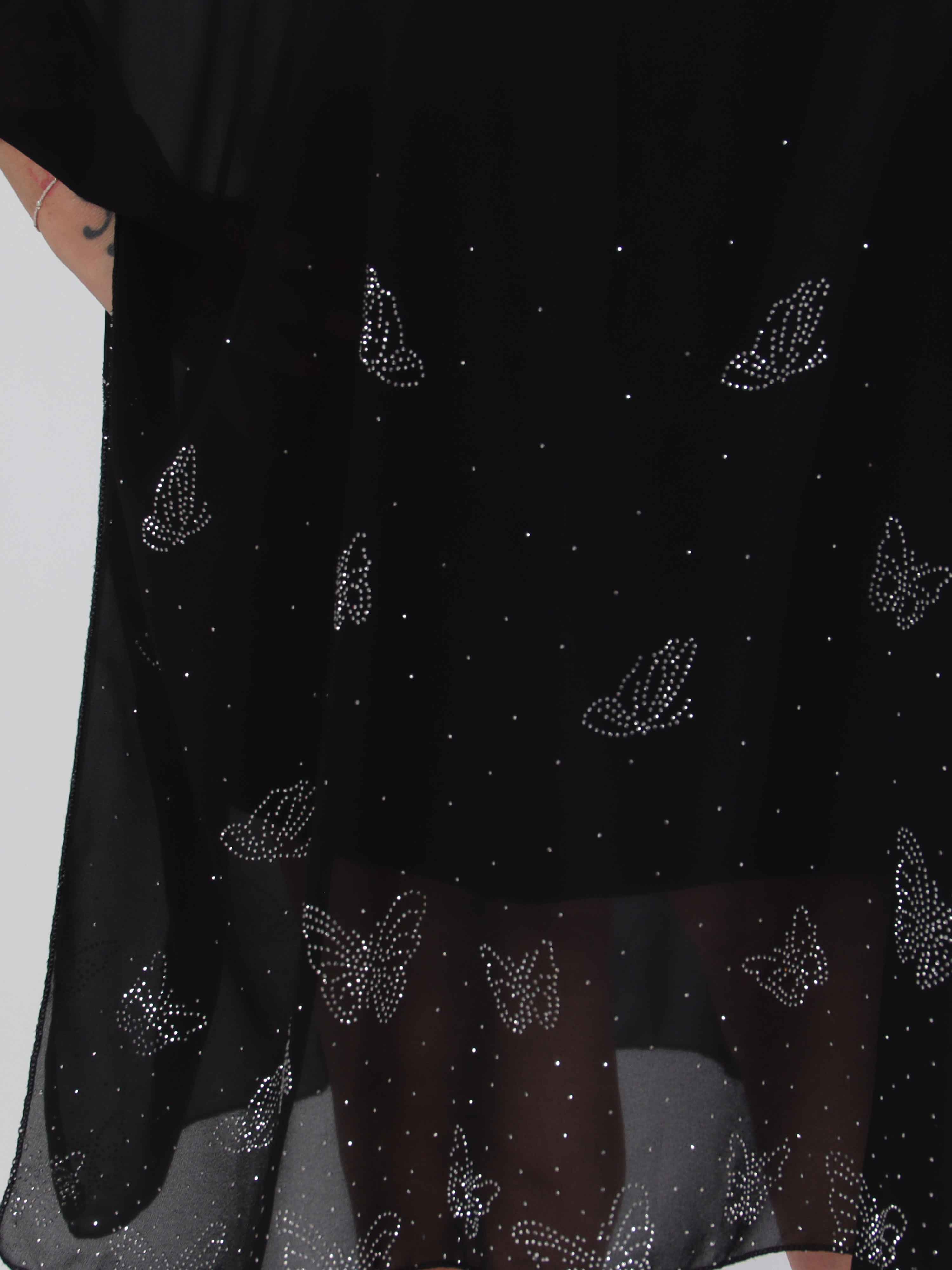 Mirabella Crystal - Plus size tunikakjole med chiffonlag med similisten