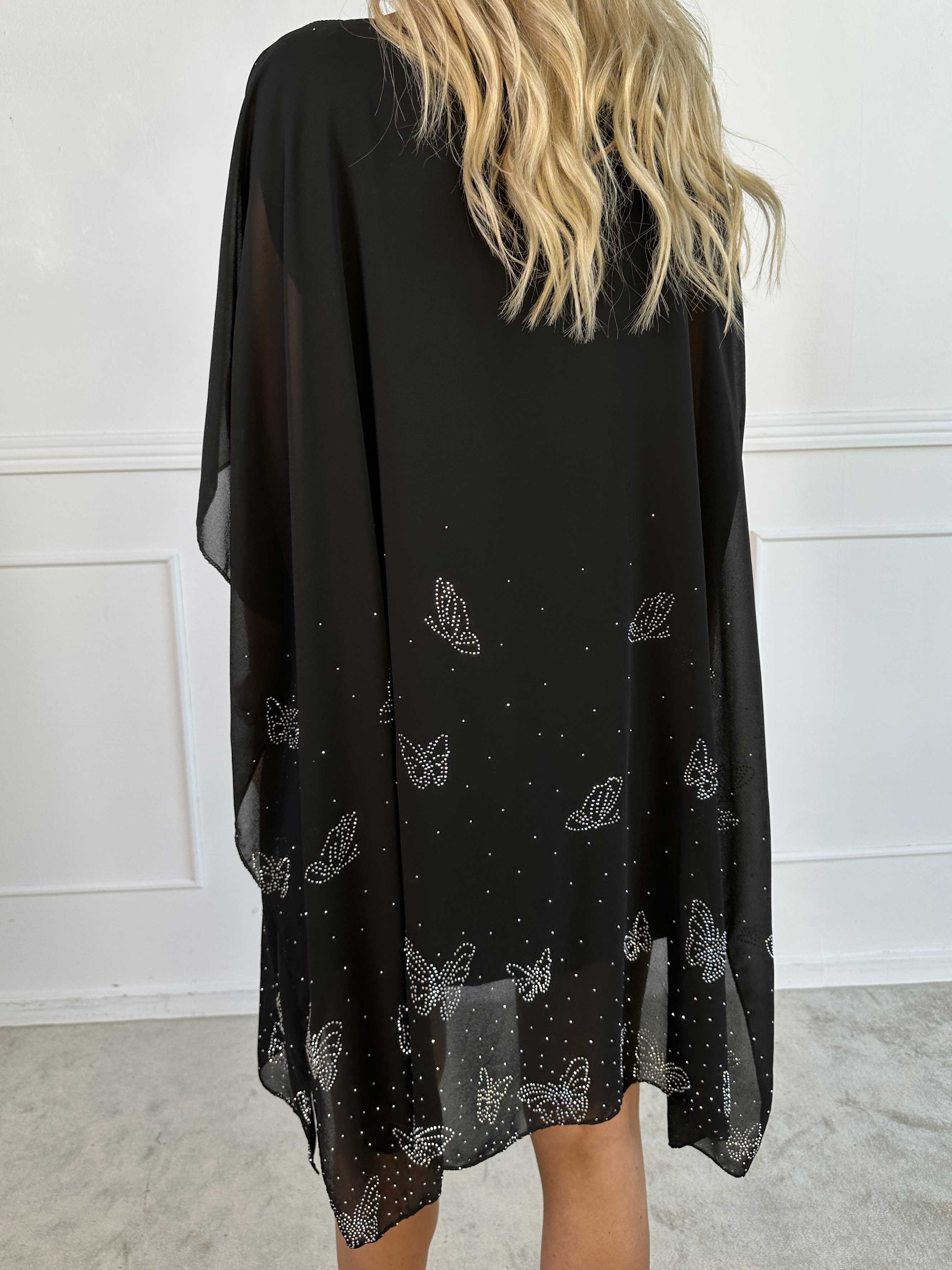 Mirabella Crystal - Tunikakjole med chiffonlag med similisten og underkjole i viskose