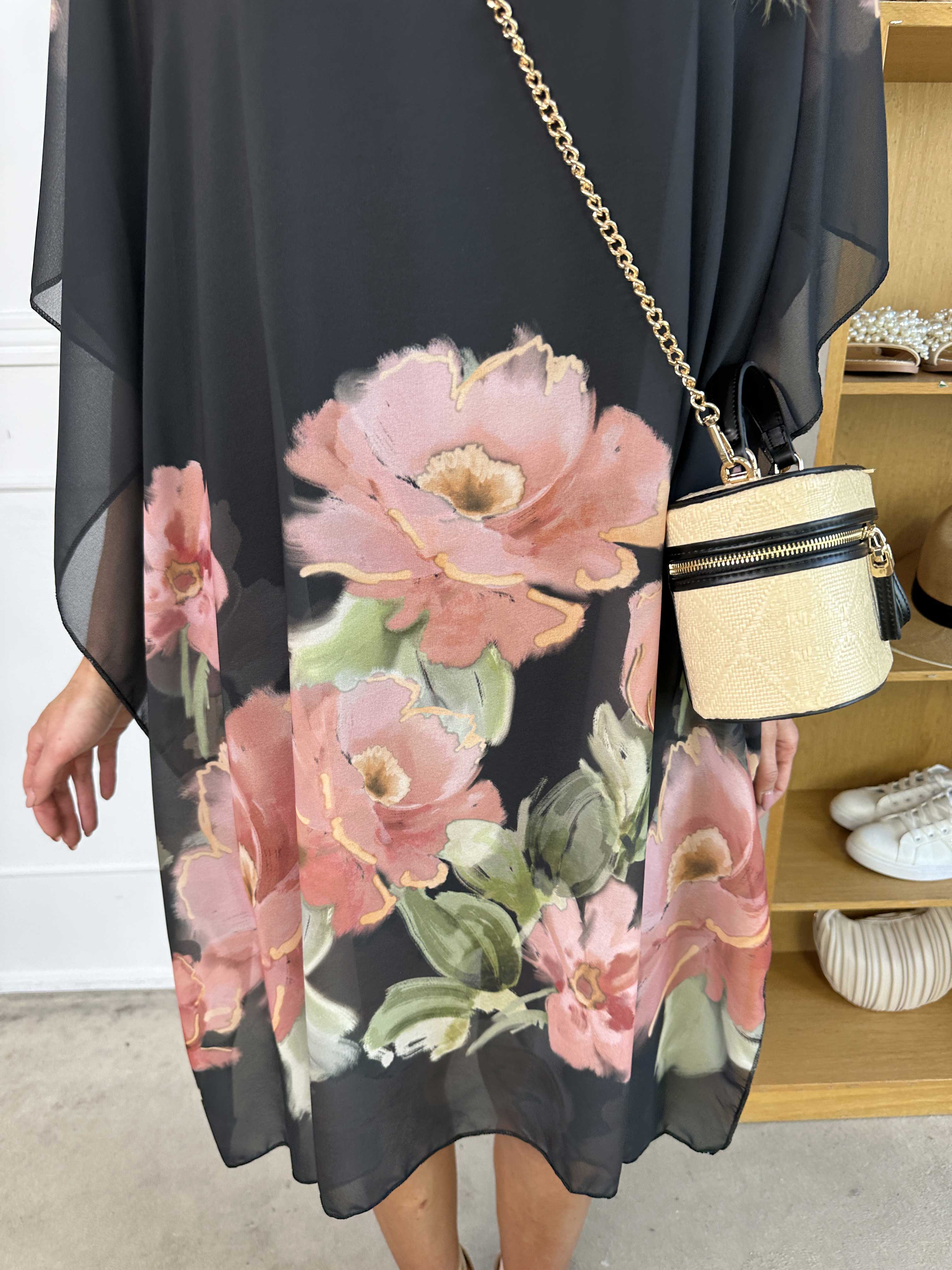 Mirabella - Tunikakjole med chiffonlag og underkjole i viskose