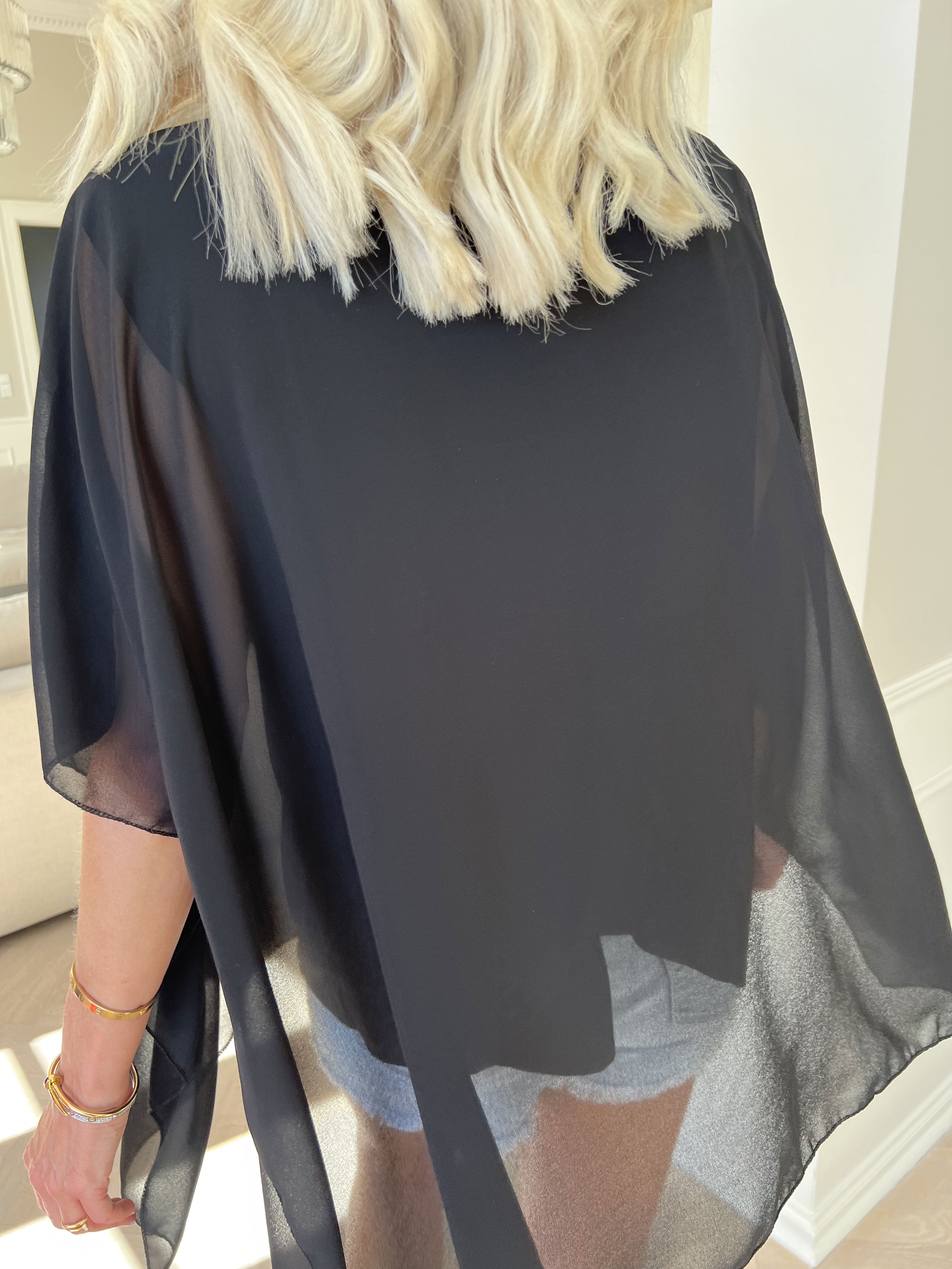 Mirabella Plain Shirt - Sød tunika med løst chiffonlag