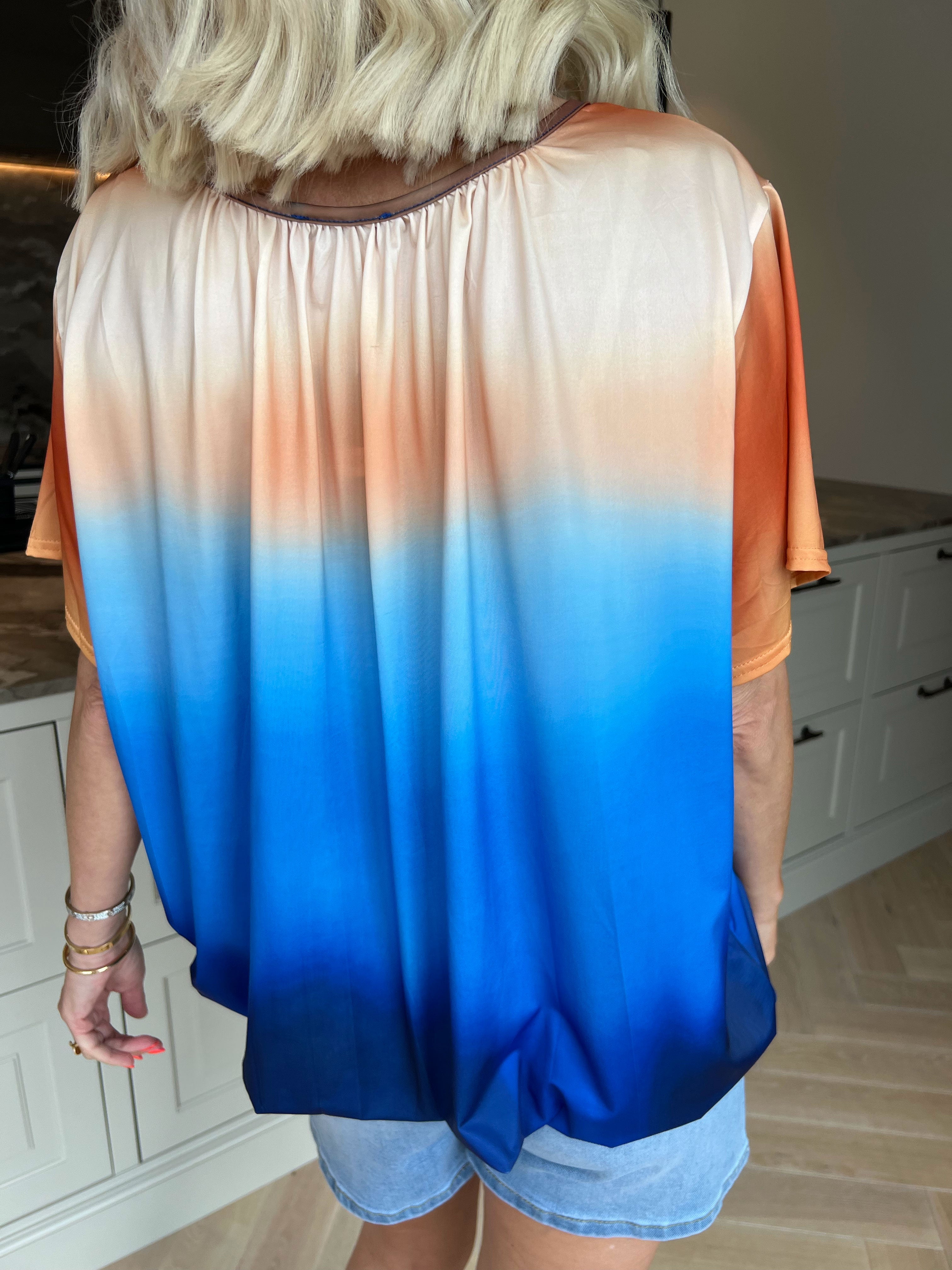 Miracle Batik - Skønneste t-shirt i faded farver med elastik for enden