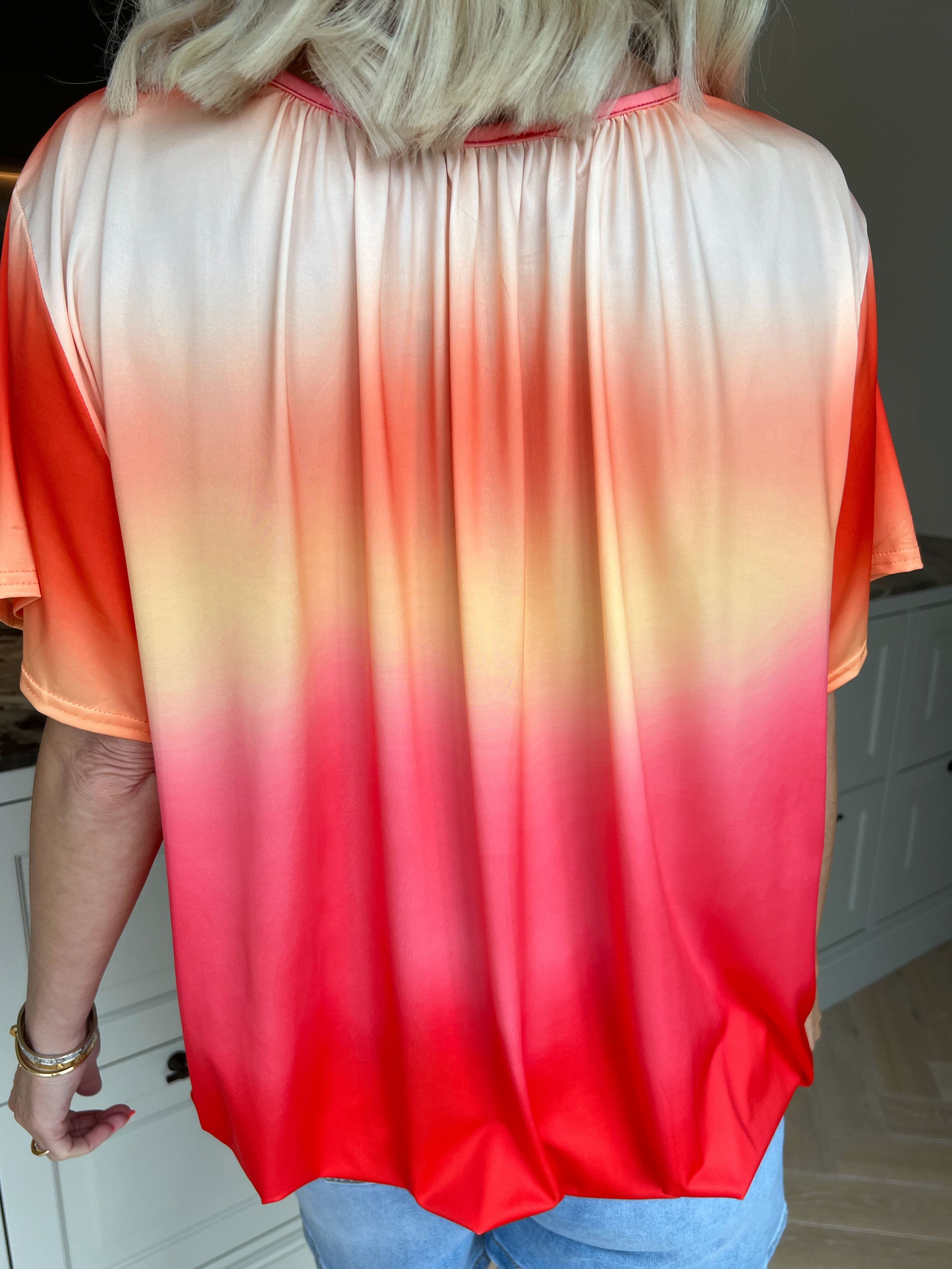Miracle Batik - Skønneste t-shirt i faded farver med elastik for enden