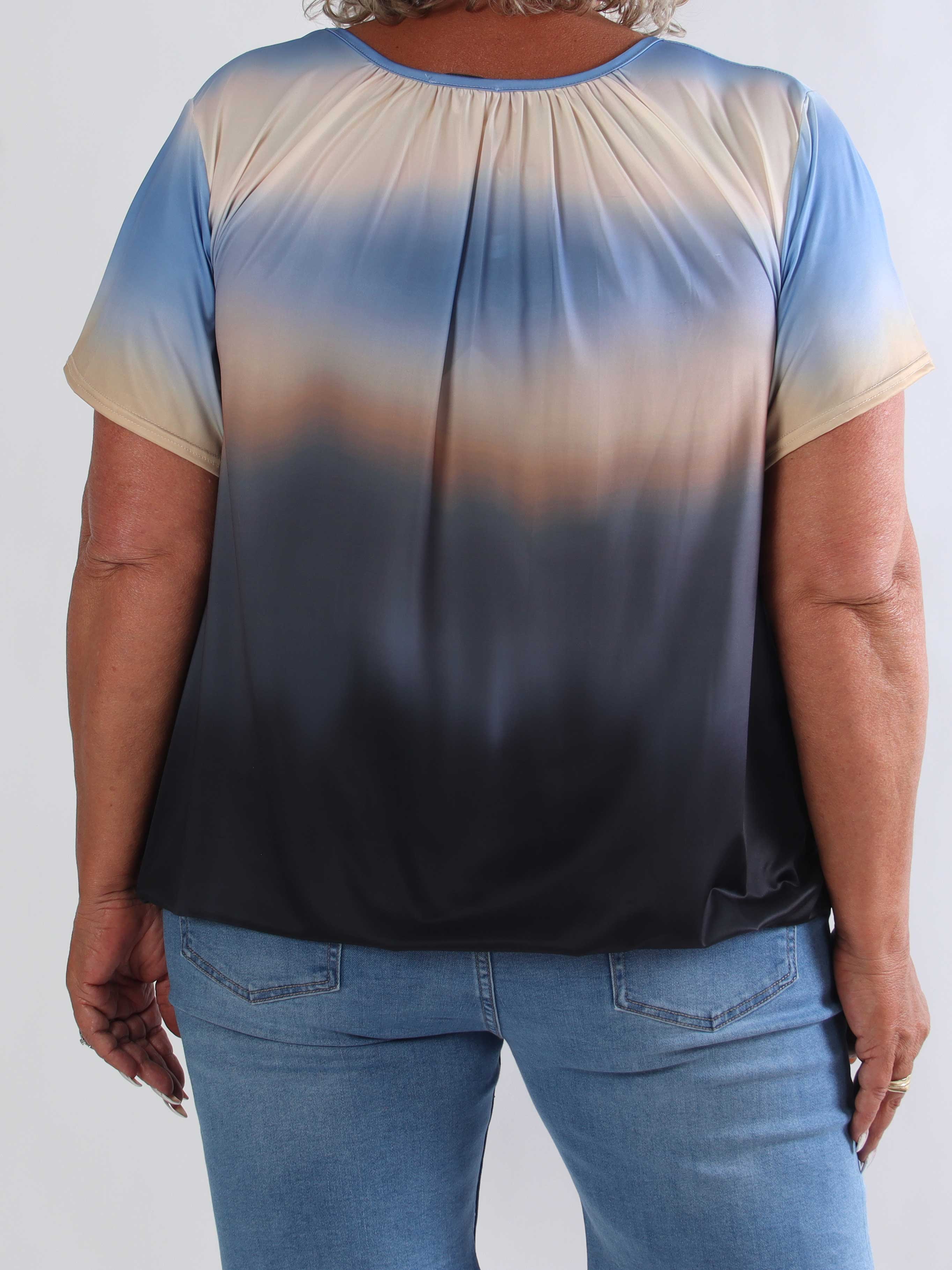 Miracle Batik - Plus size t-shirt i faded farver med elastik for enden