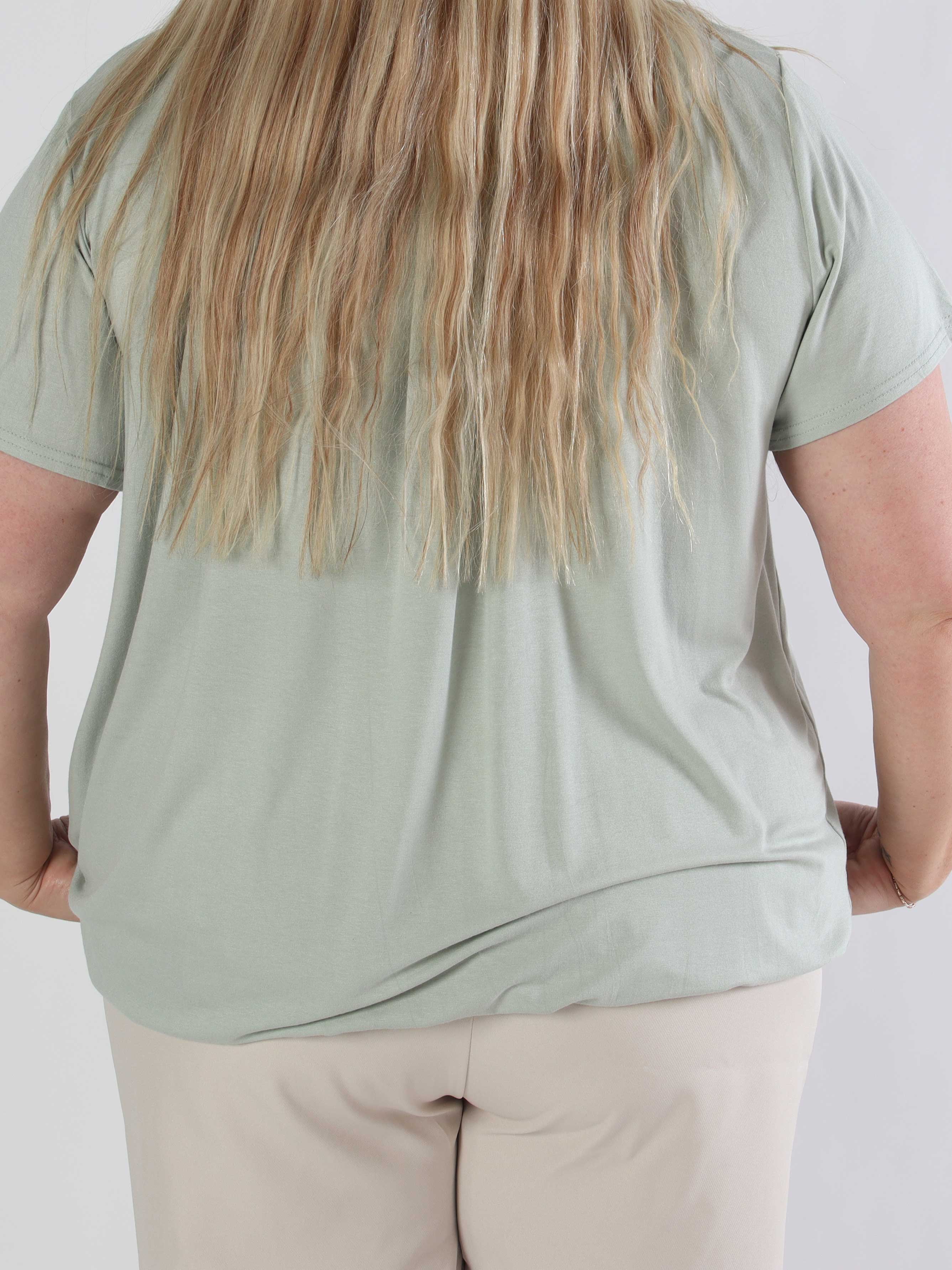 Miracle Crystal T-shirt - Blød plus size bluse i viskose med similisten