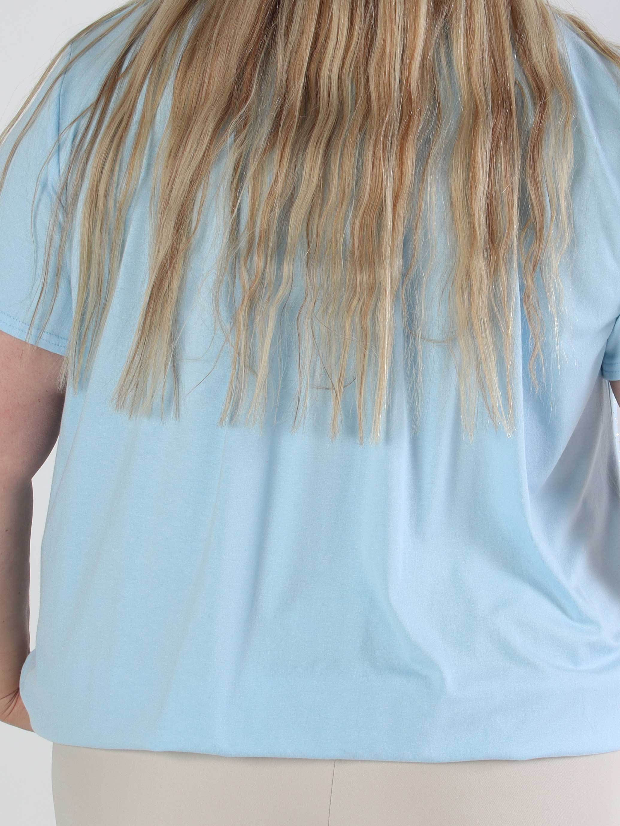 Miracle Crystal T-shirt - Blød plus size bluse i viskose med similisten