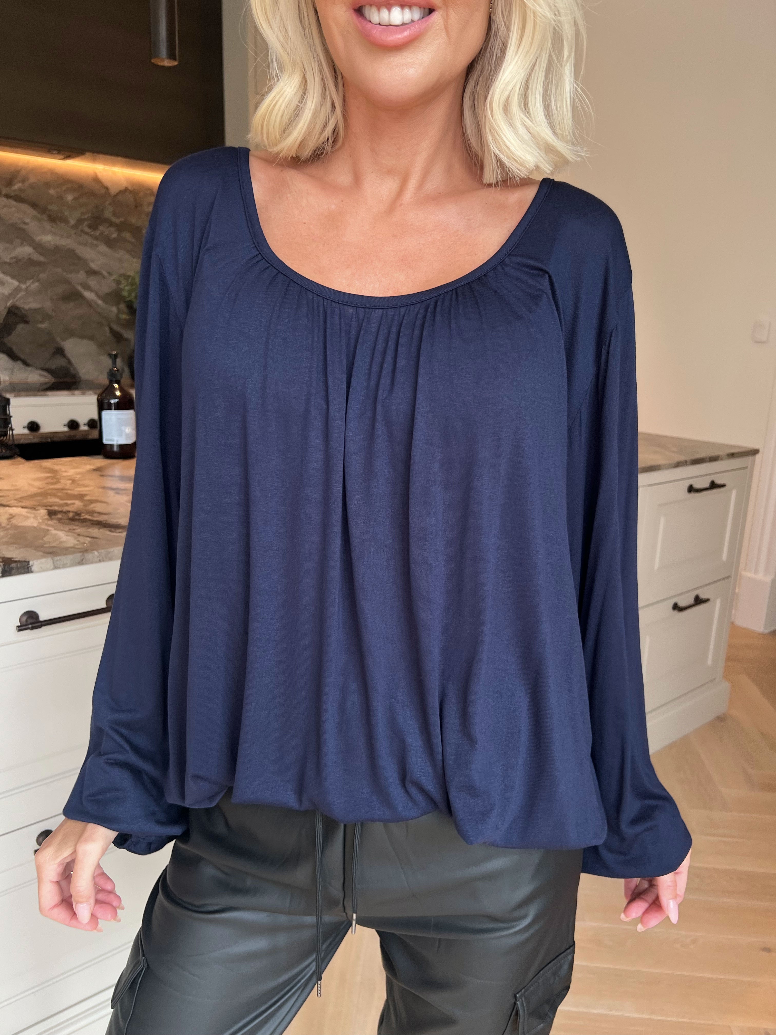 Miracle L/S - Skønneste basis bluse med elastik for enden