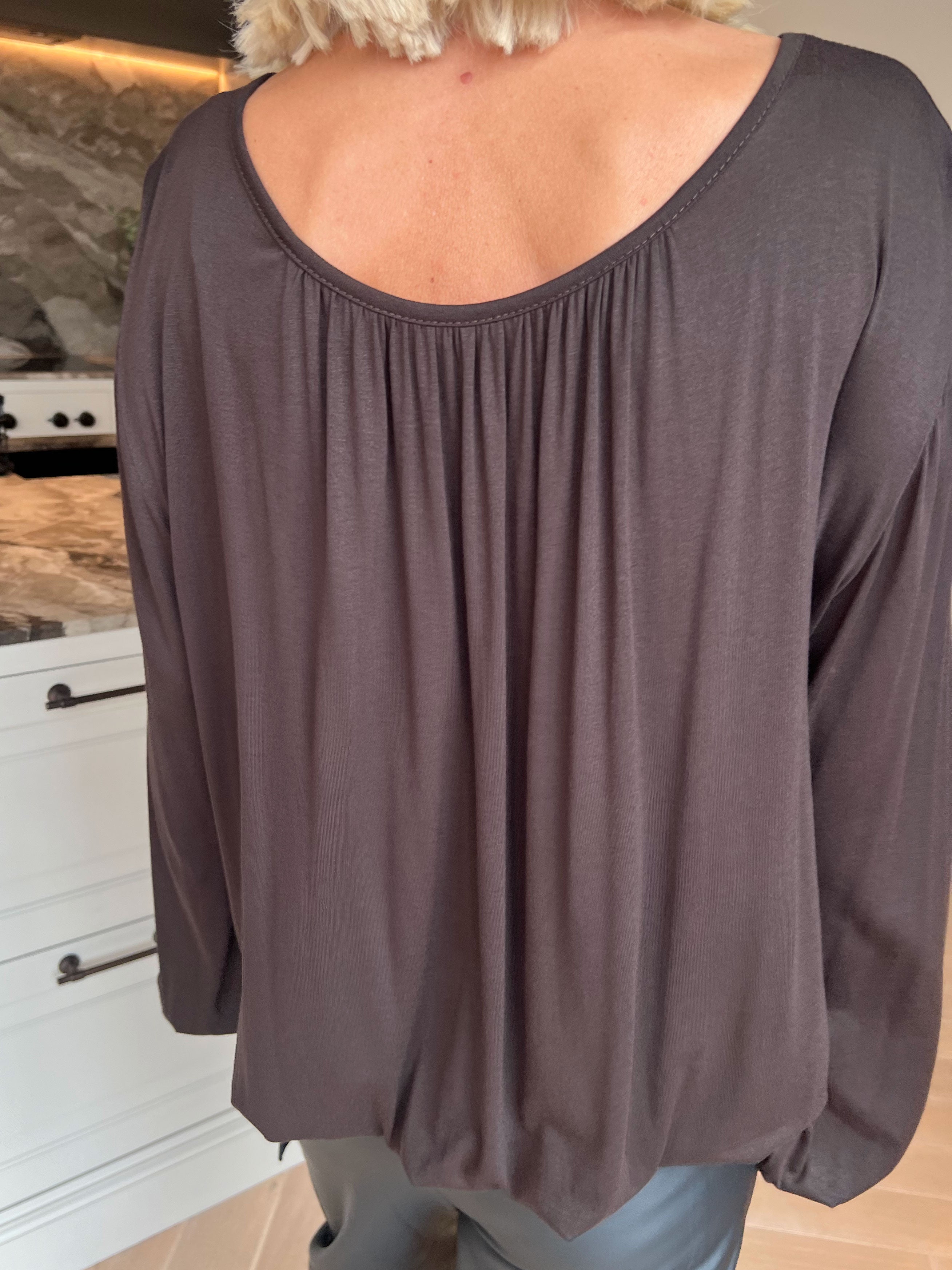 Miracle L/S - Skønneste basis bluse med elastik for enden