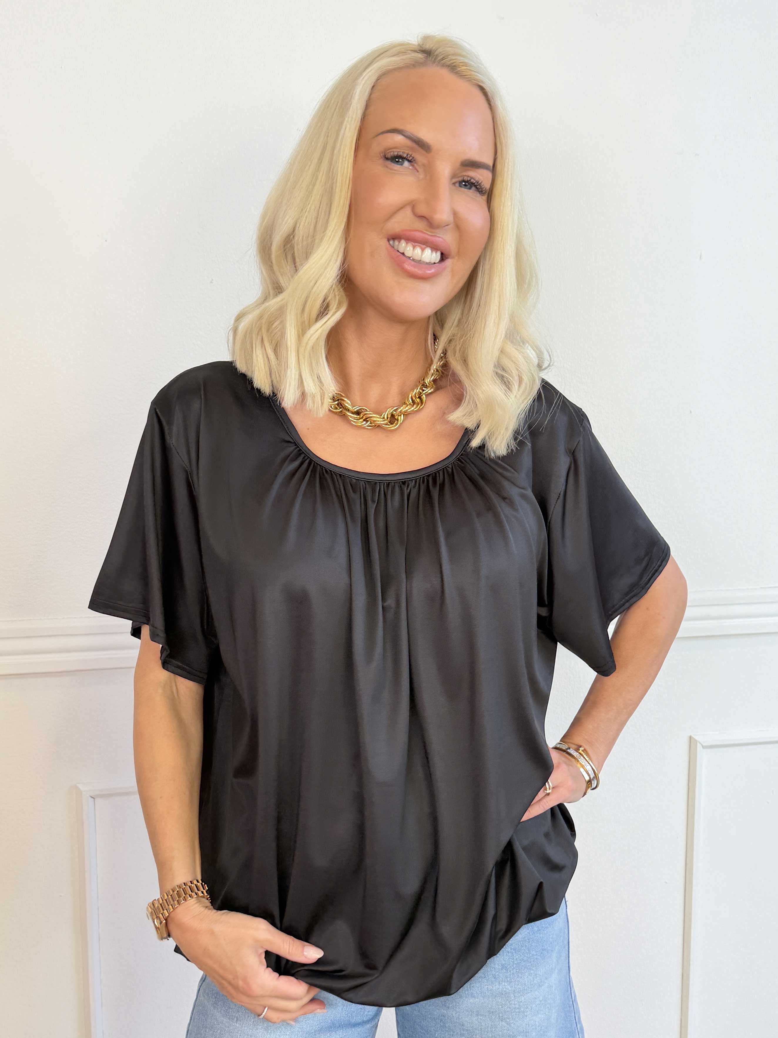 Miracle Plain - Skønneste t-shirt i plain farve med elastik for enden