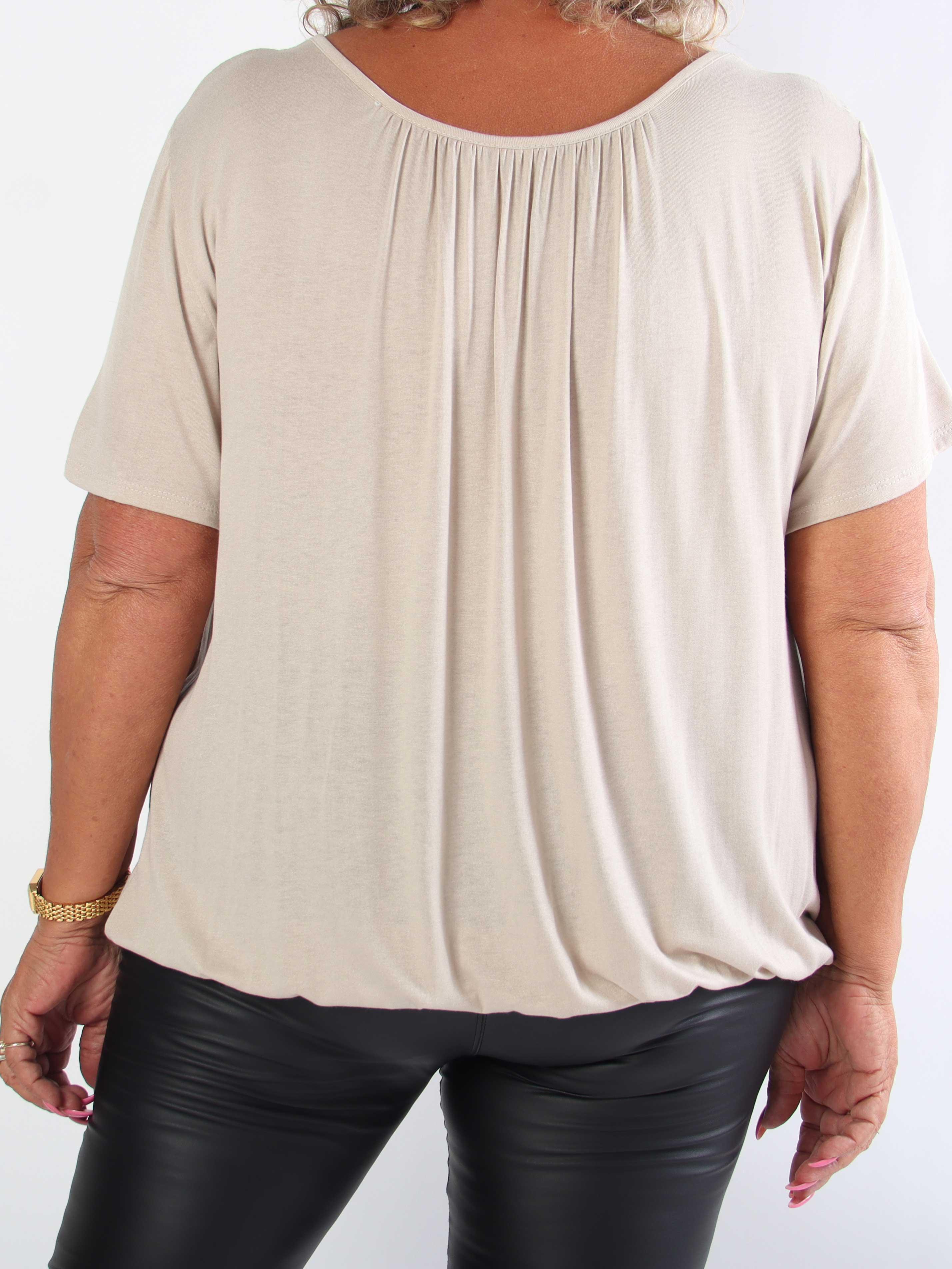 Miracle t-shirt - Basis t-shirt i plus size med elastik forneden (bestseller)