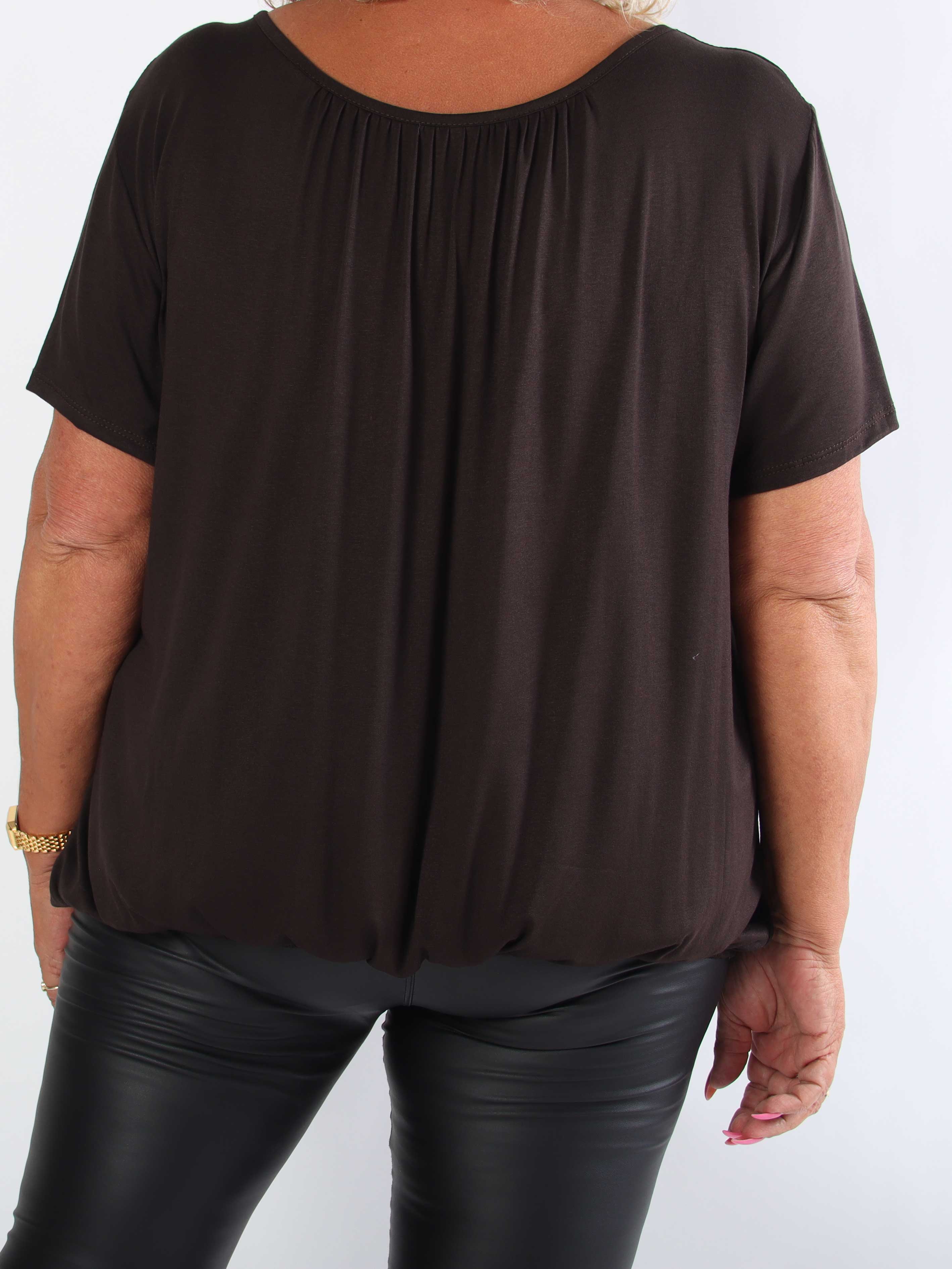Miracle t-shirt - Basis t-shirt i plus size med elastik forneden (bestseller)