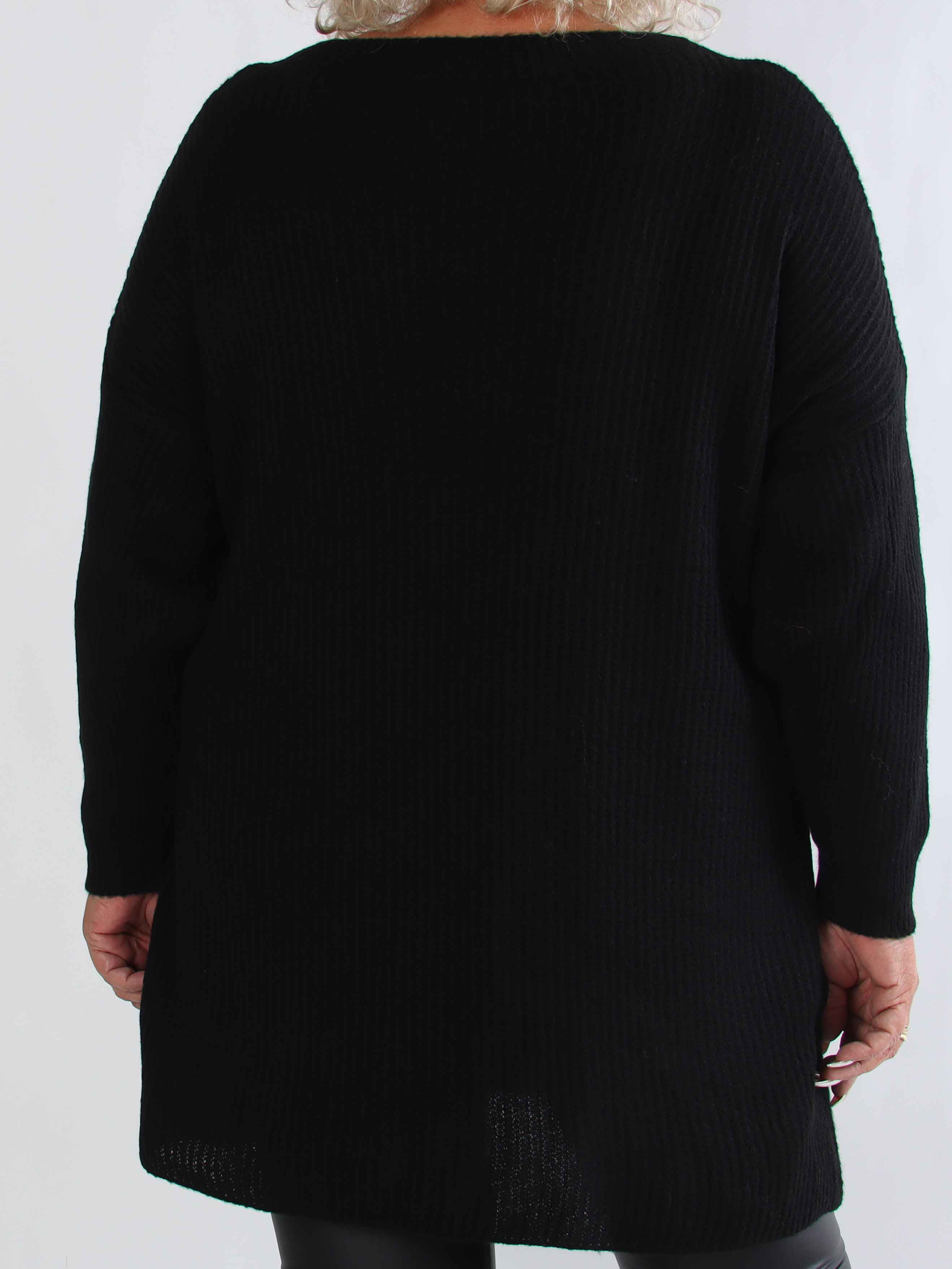 Miranda - Plus size strikkjole med lommer foran