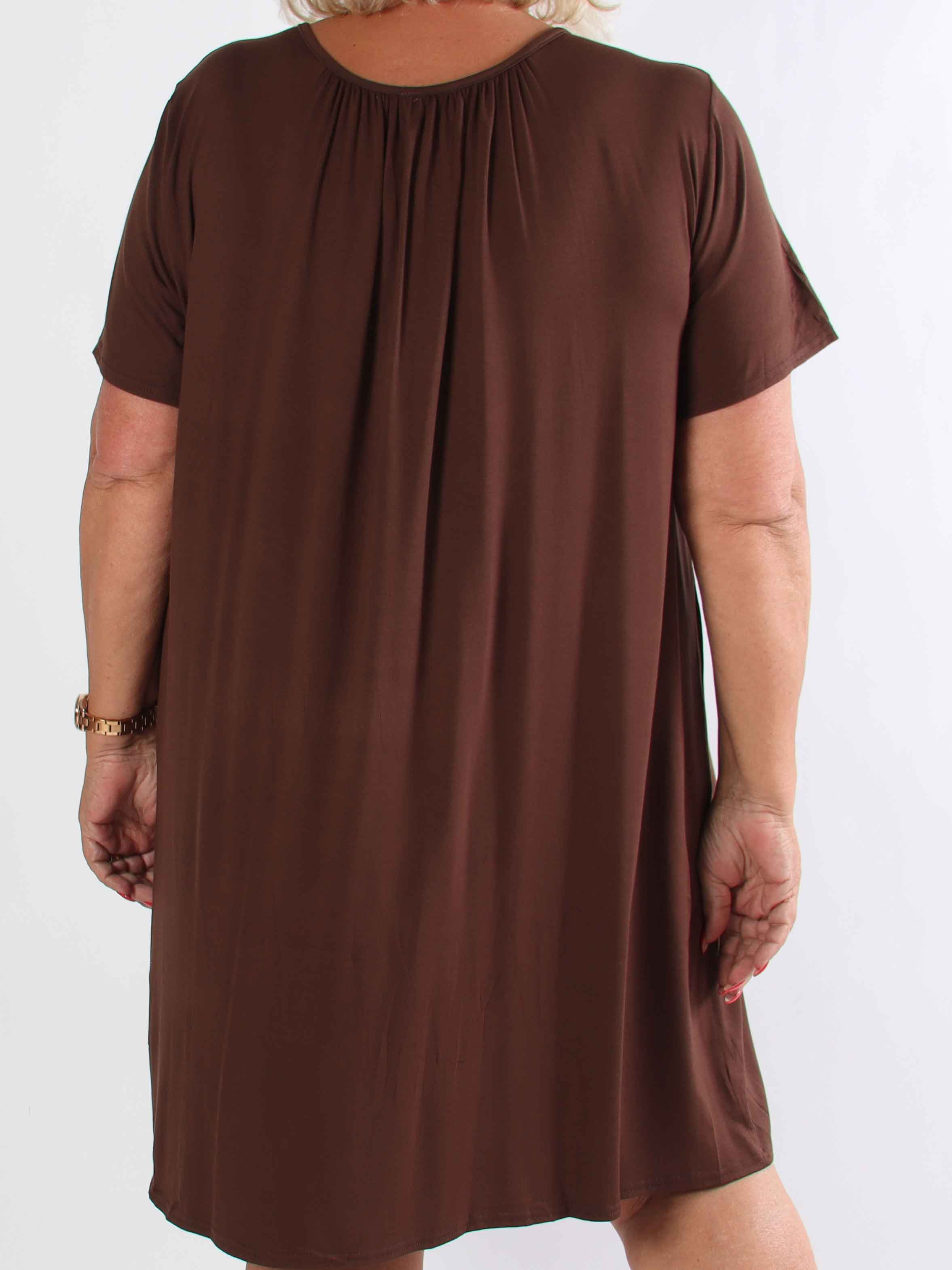 Miravi Sparkle - Løs plus size kjole i elastisk stof med similisten