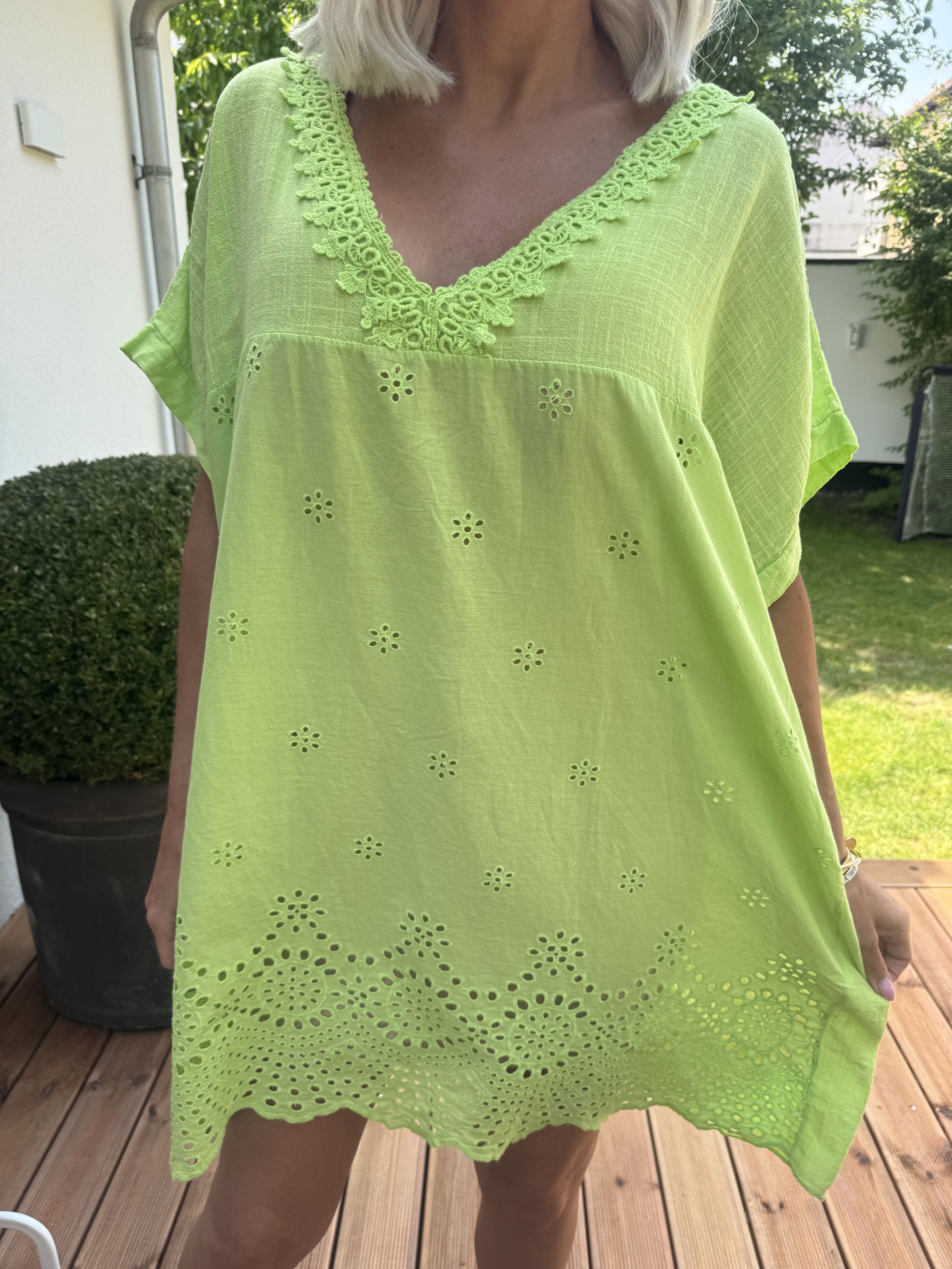 Mirina - Sød tunika i bomuld med broderie anglaise