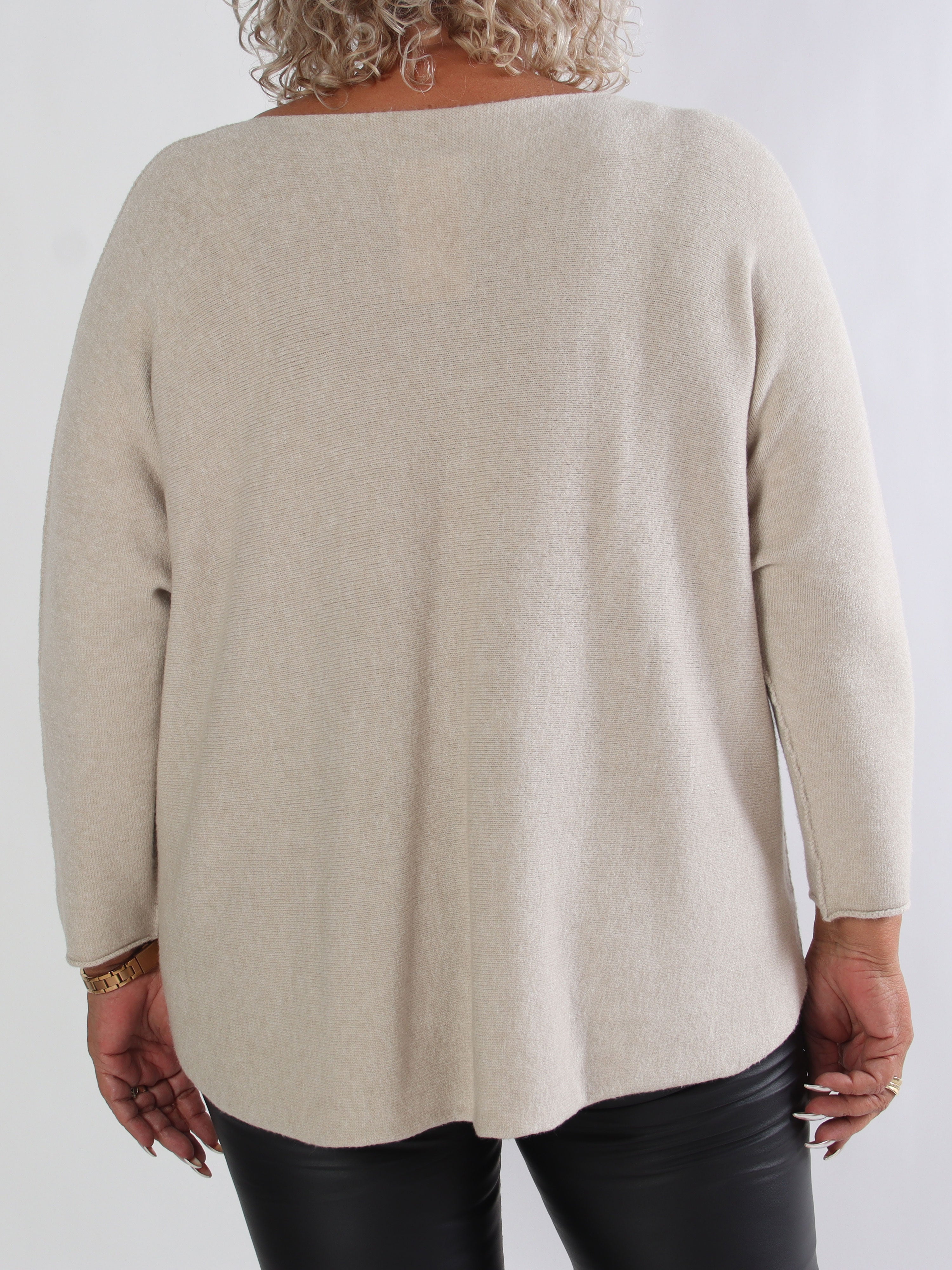 Mouse - Blød plus size strikbluse med mickey tryk i leo