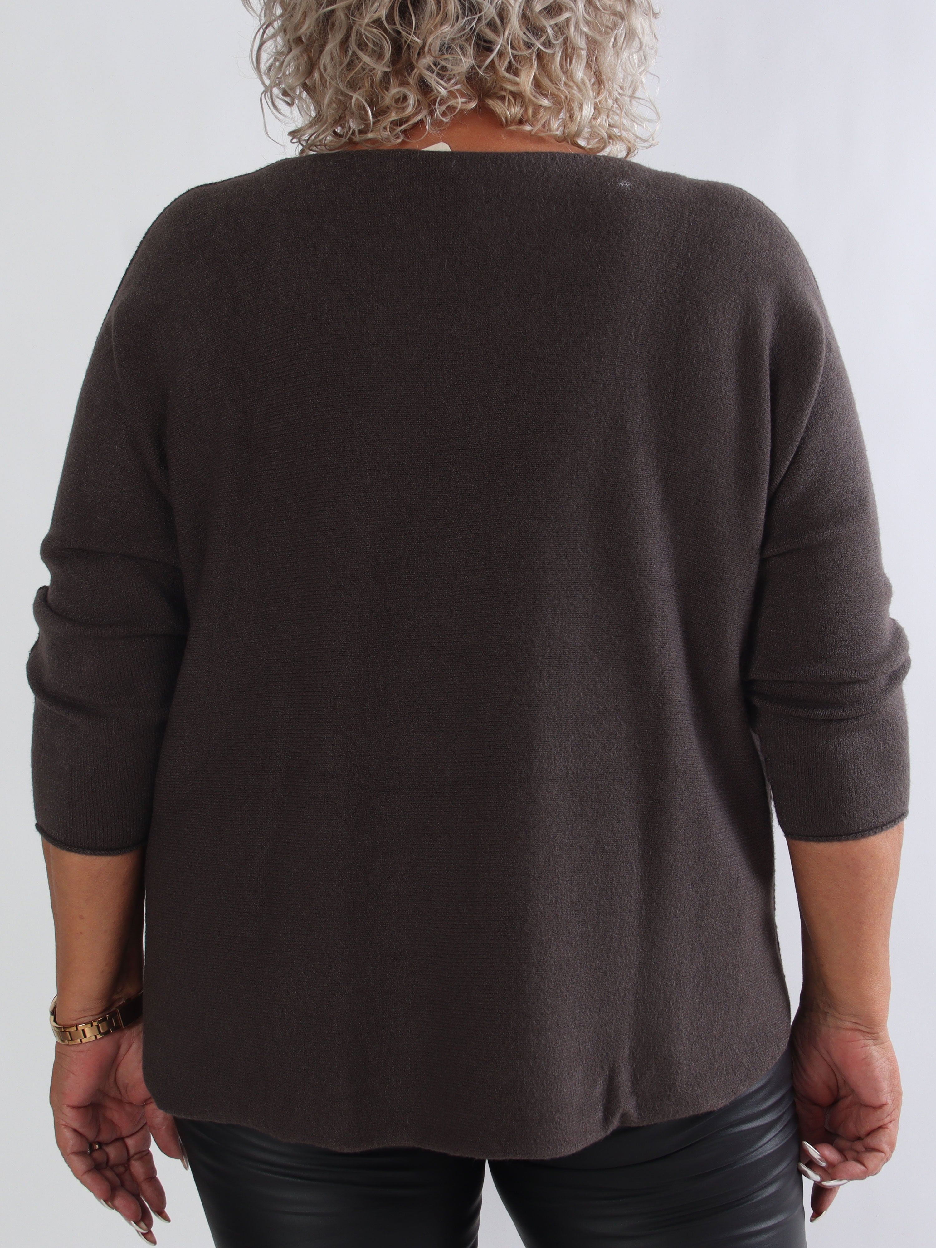 Mouse - Blød plus size strikbluse med mickey tryk i leo