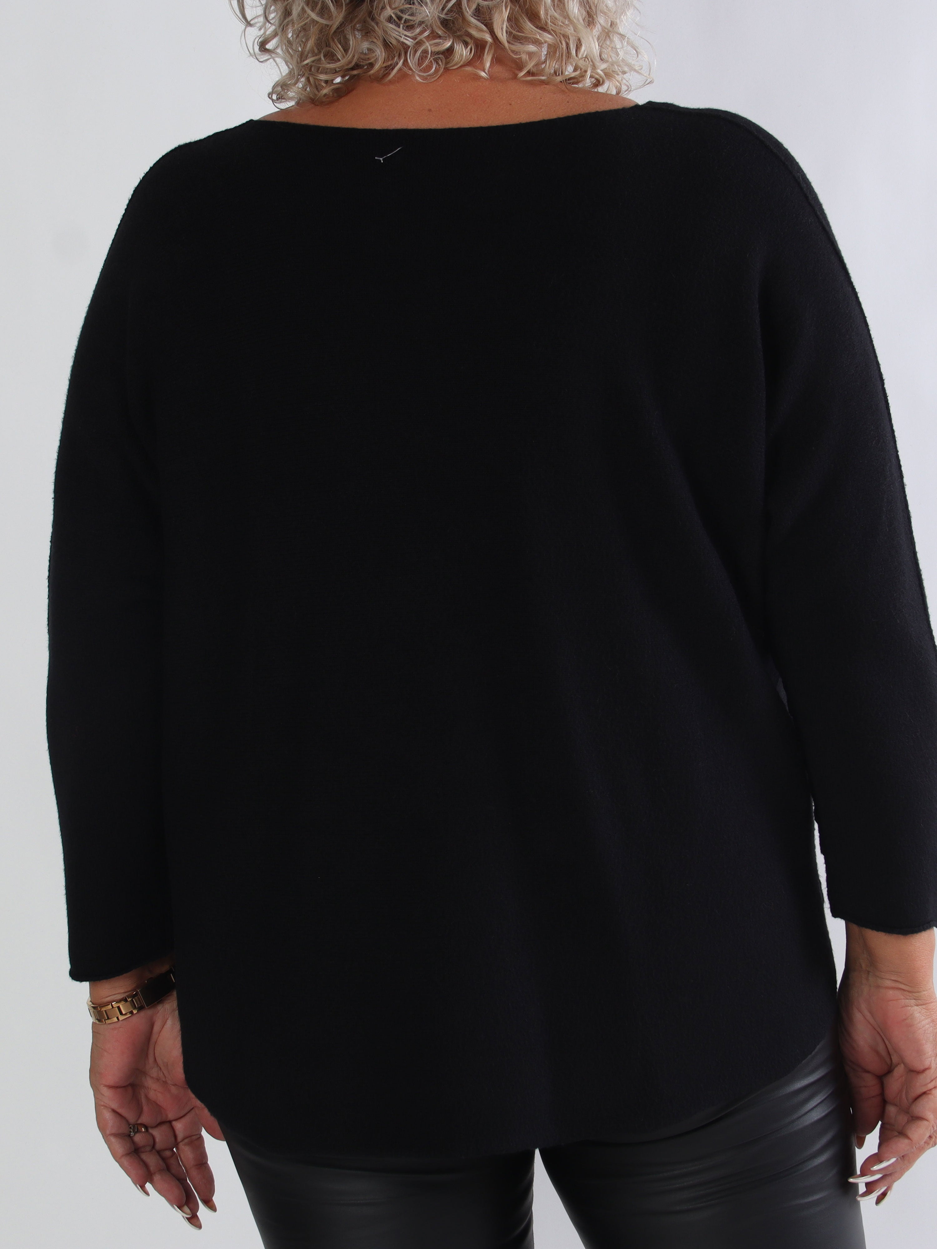 Mouse - Blød plus size strikbluse med mickey tryk i leo