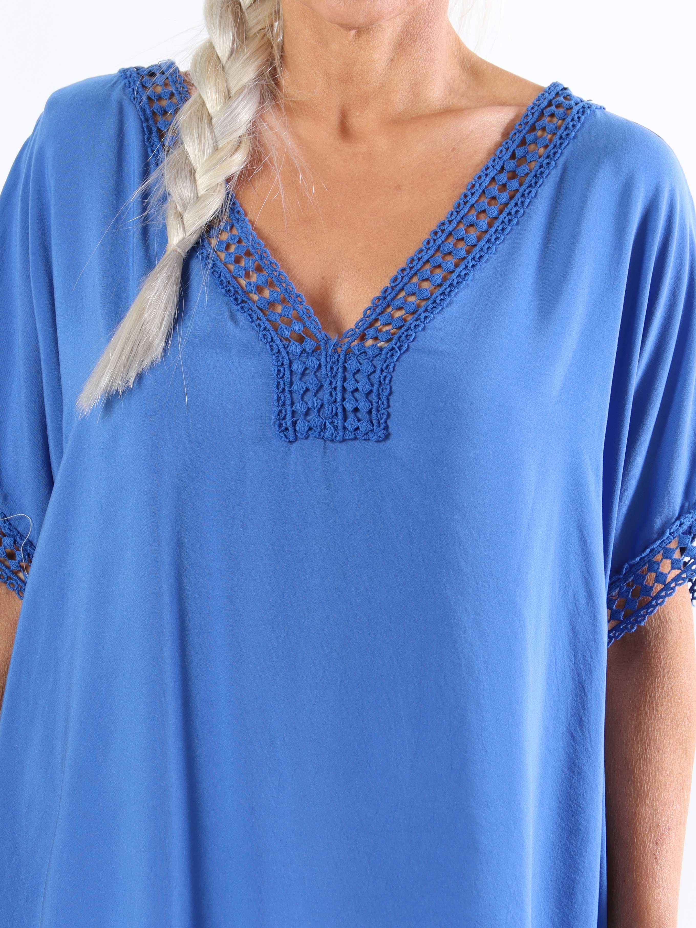 Muna - Plus size tunika i let viskose med broderinger