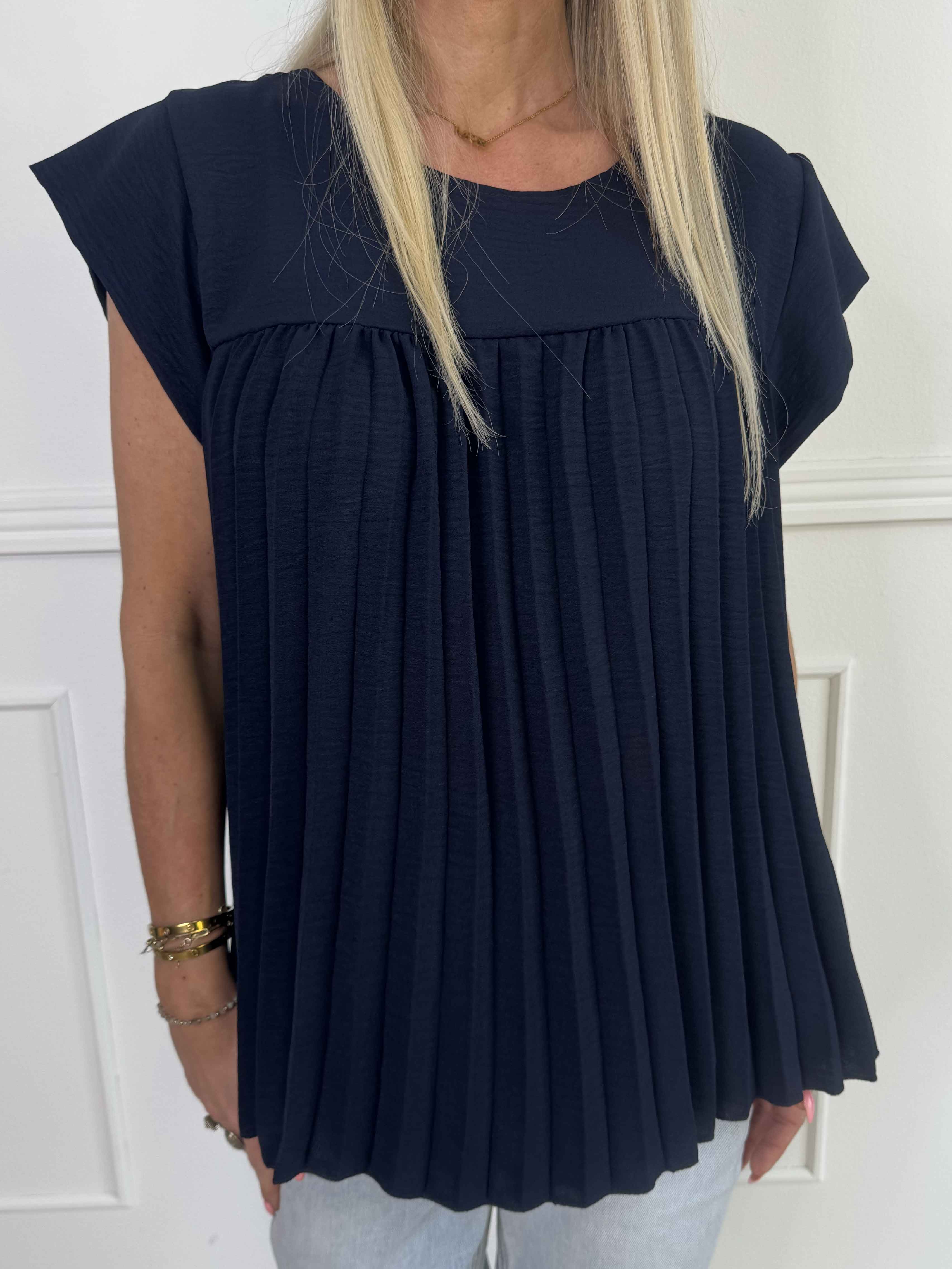 Nancy Shirt - Tunika med fine plisseringer